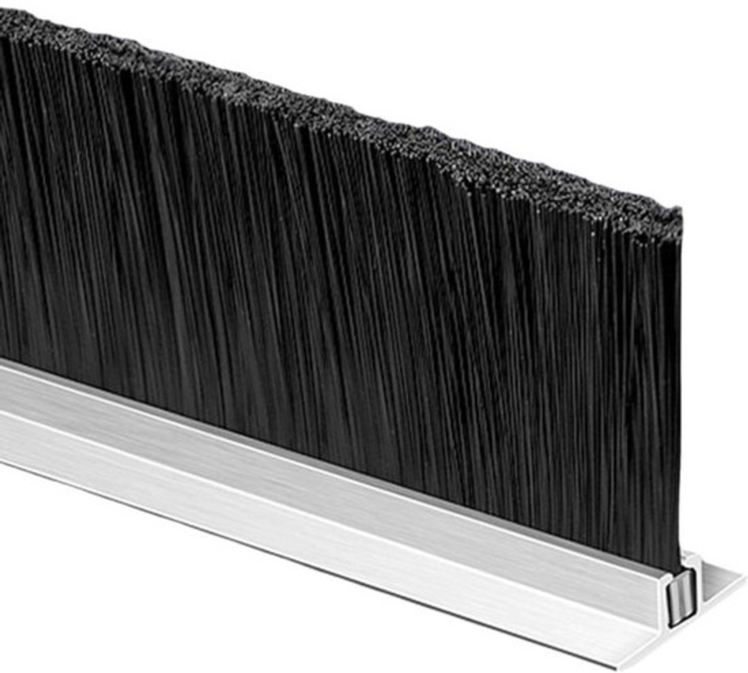 Deurborstel aan de onderkant - Tochtstrip voor de deur - Tocht weren - Aluminium basis - 80mm breed - Zilver
