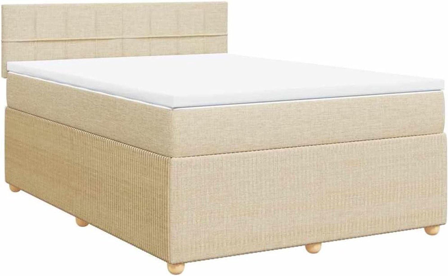 Boxspringbed met pocketveringmatras crème 140x200 cm stof inclusief lattenbodem