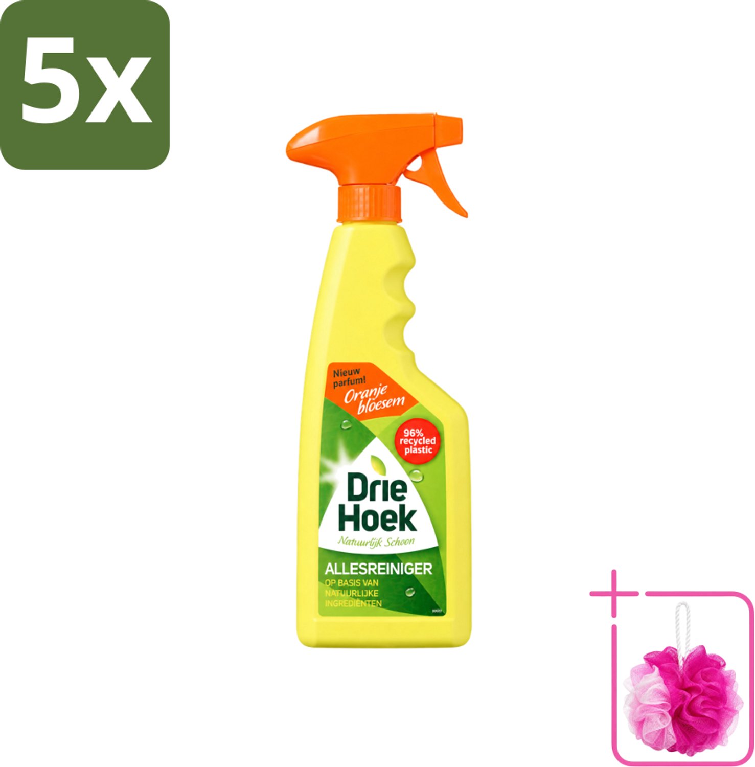 5 x Driehoek – Spray Allesreiniger – Oranjebloesem – 500 ml - Bulkverpakking - Allesreiniger spray - Douchemop - Reinigen