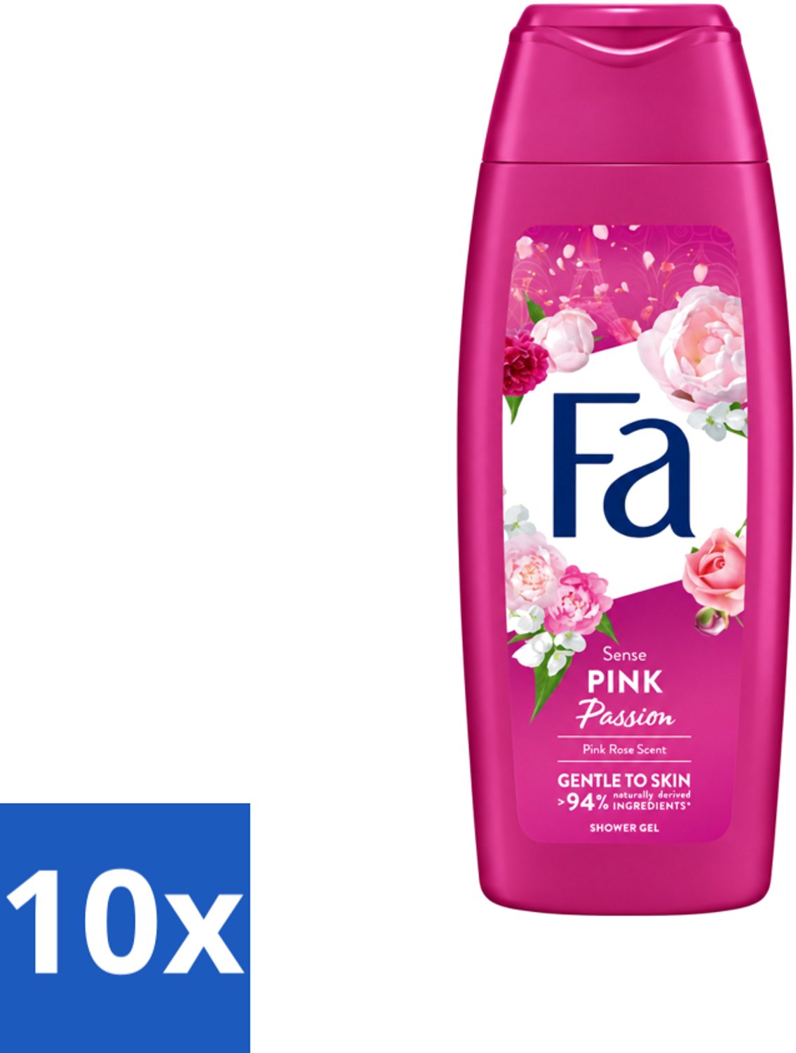 10 x Fa - Pink Passion - Douchegel - Roze Roos - 250 ml - Voordeelverpakking - 10 stuks