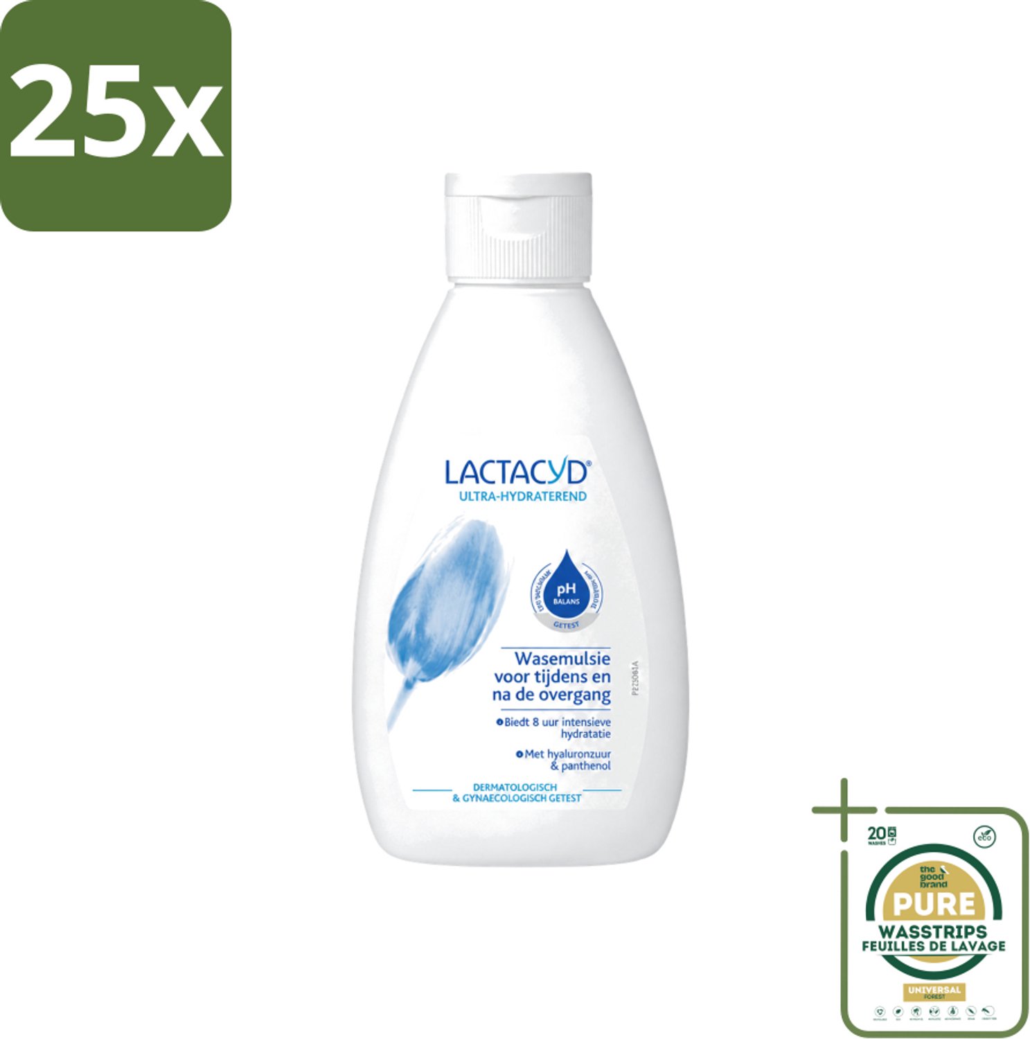 25 x Lactacyd – Ultra Hydraterend – Voor tijdens en na de overgang – 200 ml - Wasstrips - Intieme Verzorging - Overgang - Hydratatie - Droogheid - Jeuk