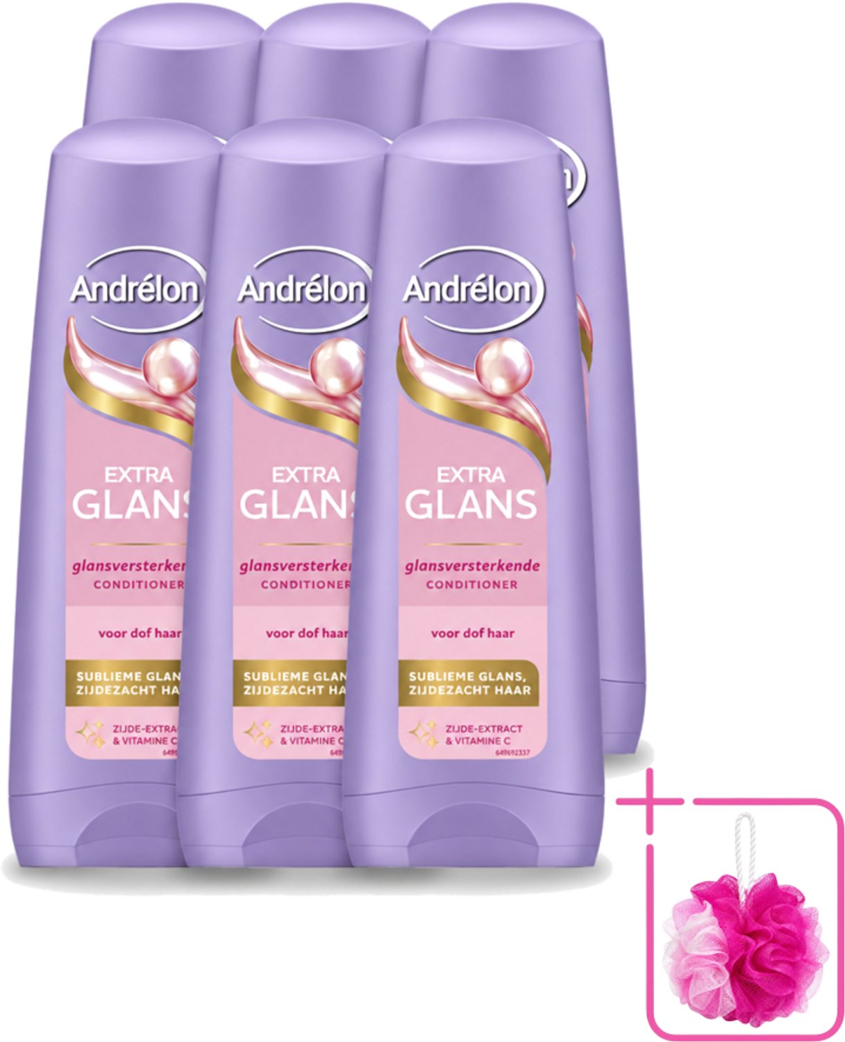 6 x Andrélon – Conditioner – Extra Glans – 200 ml - Bulkverpakking - Glans - Douchemop - Haar verzorging