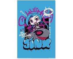 League of Legends Jinx Chibi Poster - Speelse Wanddecoratie