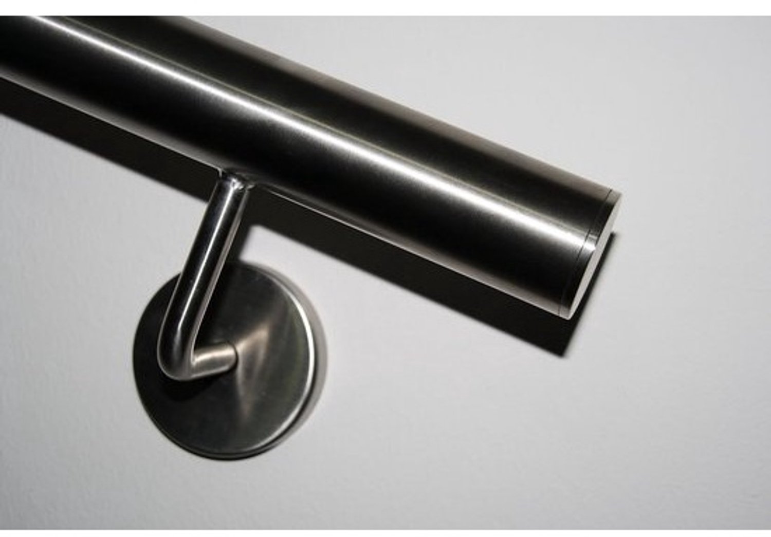 RVS-trapleuning - 1200 mm - Wandmontage met gebogen eindstuk en geslepen kwaliteit