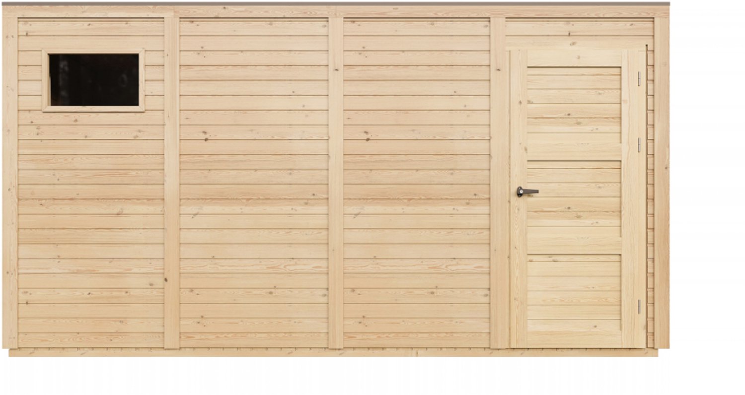Timbela M327F2+M327G - Houten tuinhuis - 8,16 m² - 202x404xH216 cm - met vloer