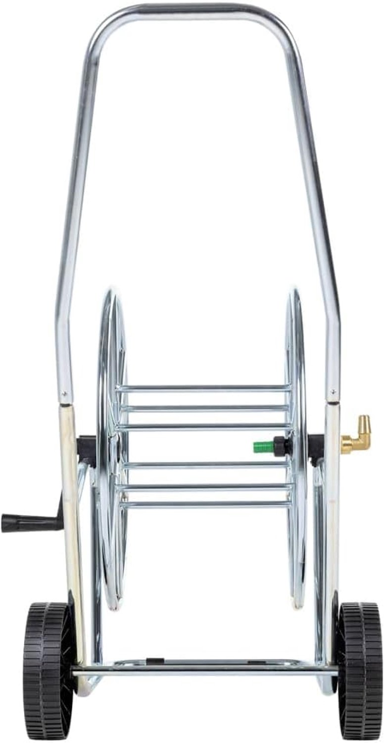 Slangwagen voor 80 m 3/4 inch tuinslang van verzinkt staal, slanghaspel met wielen voor tuin, knikvrije irrigatie, stabiel en duurzaam — afbeelding 2