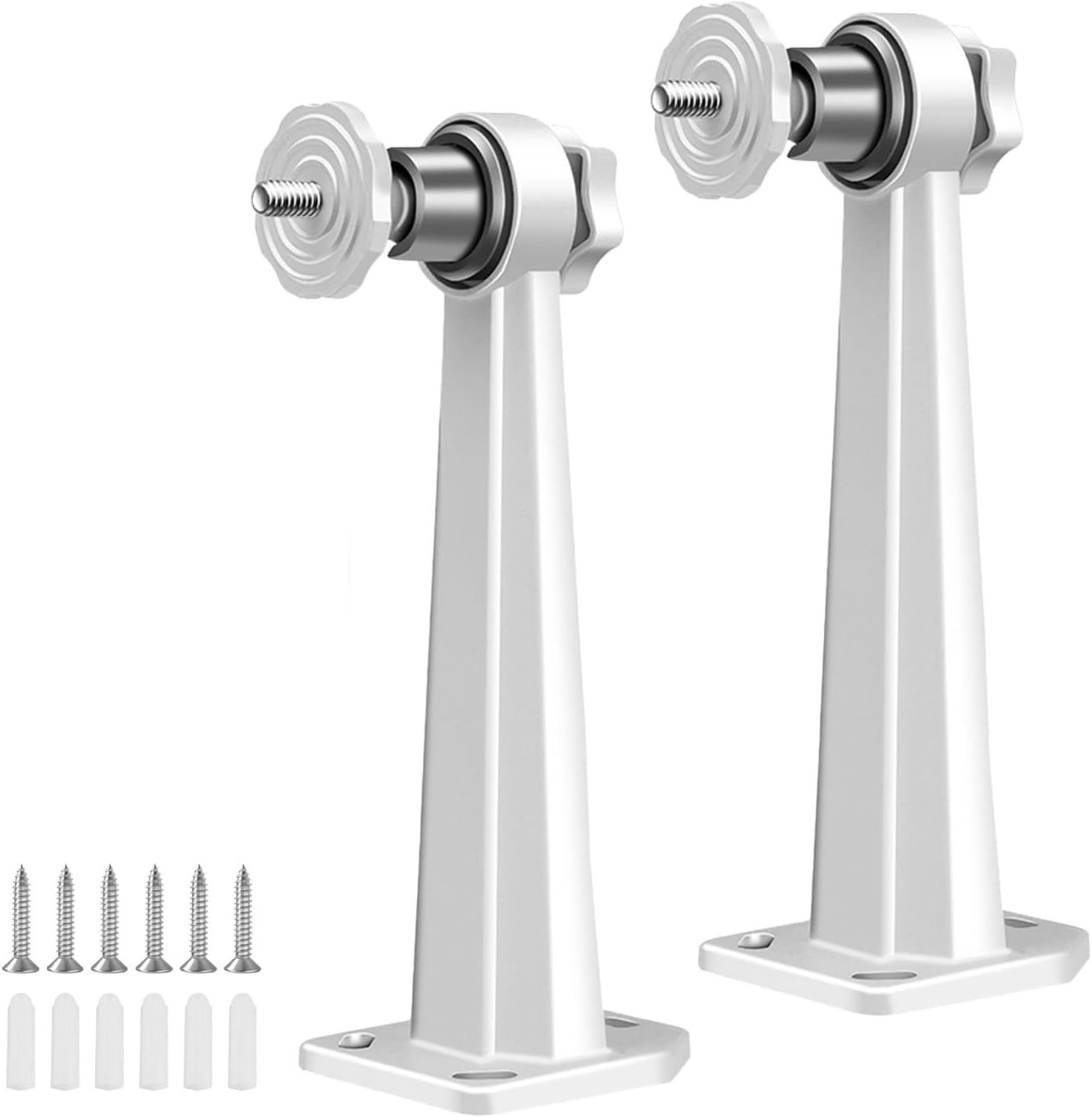 2 stuks wandhouder voor bewakingscamera, instelbare hoek, 360°-rotatie, bewakingscamerahouder van aluminiumlegering, kan wandhouder, hangend, verticale installatie (wit)