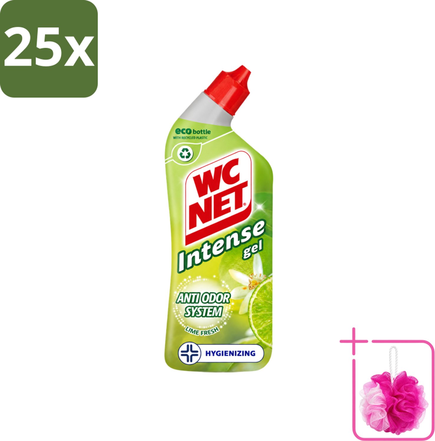25 x WC Net - Toiletreiniger - Gel - Met Limoen- 750 ml - Bulkverpakking - WC net - Douchemop - Toilet reiniger