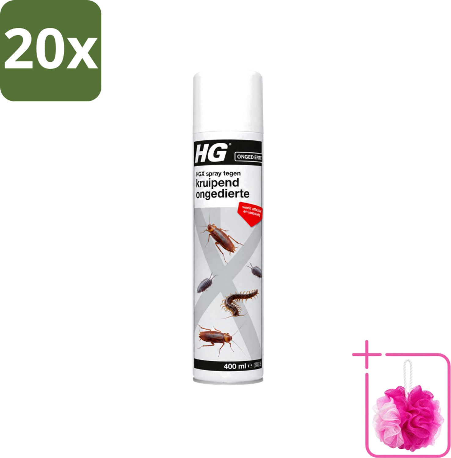 20 x HG X - Spray tegen Kruipend Ongedierte - Effectieve Bestrijding - 400 ml - Bulkverpakking - Kruipend ongedierte bestrijding - Douchemop - Mieren bestrijding