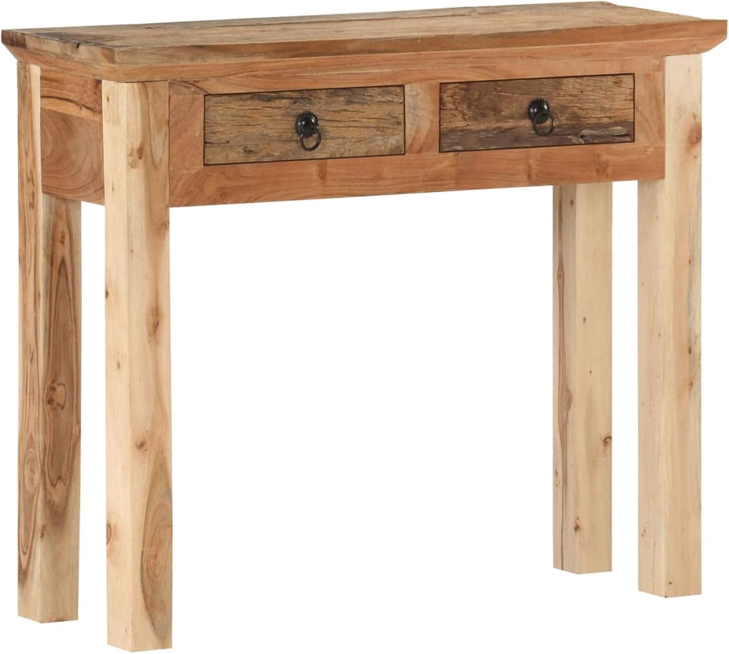 Consoletafel, bijzettafel, haltafel, decoratieve tafel, dressoir, entreetafel, salontafel, houten tafel, tentoonstellingstafel voor woonkamer, hal, 90,5 x 30 x 75 cm, acacia en gerecycled