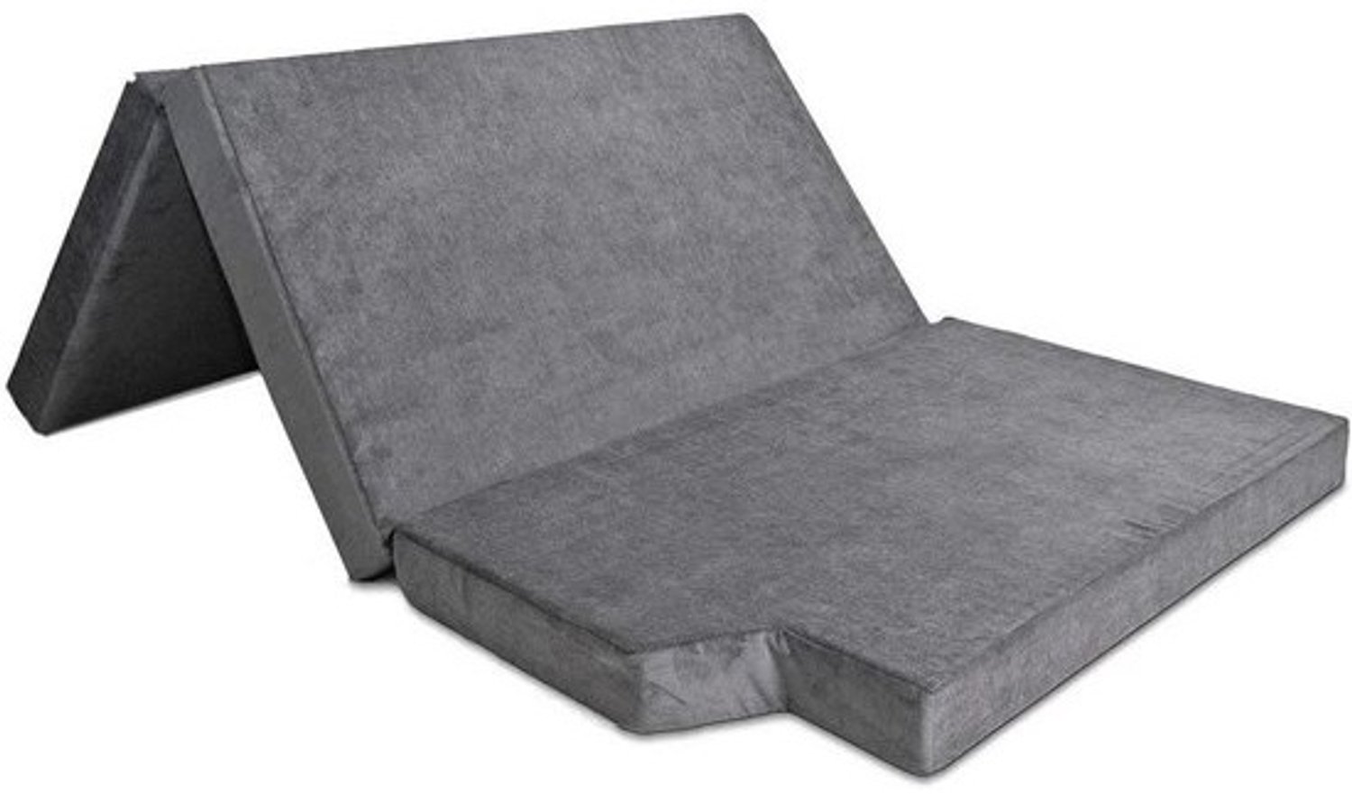 Vouwmatras voor bus - Opvouwbare kampeermatras - Slapen onderweg - 10 cm dik schuim - 190x142x10 cm - Donkergrijs