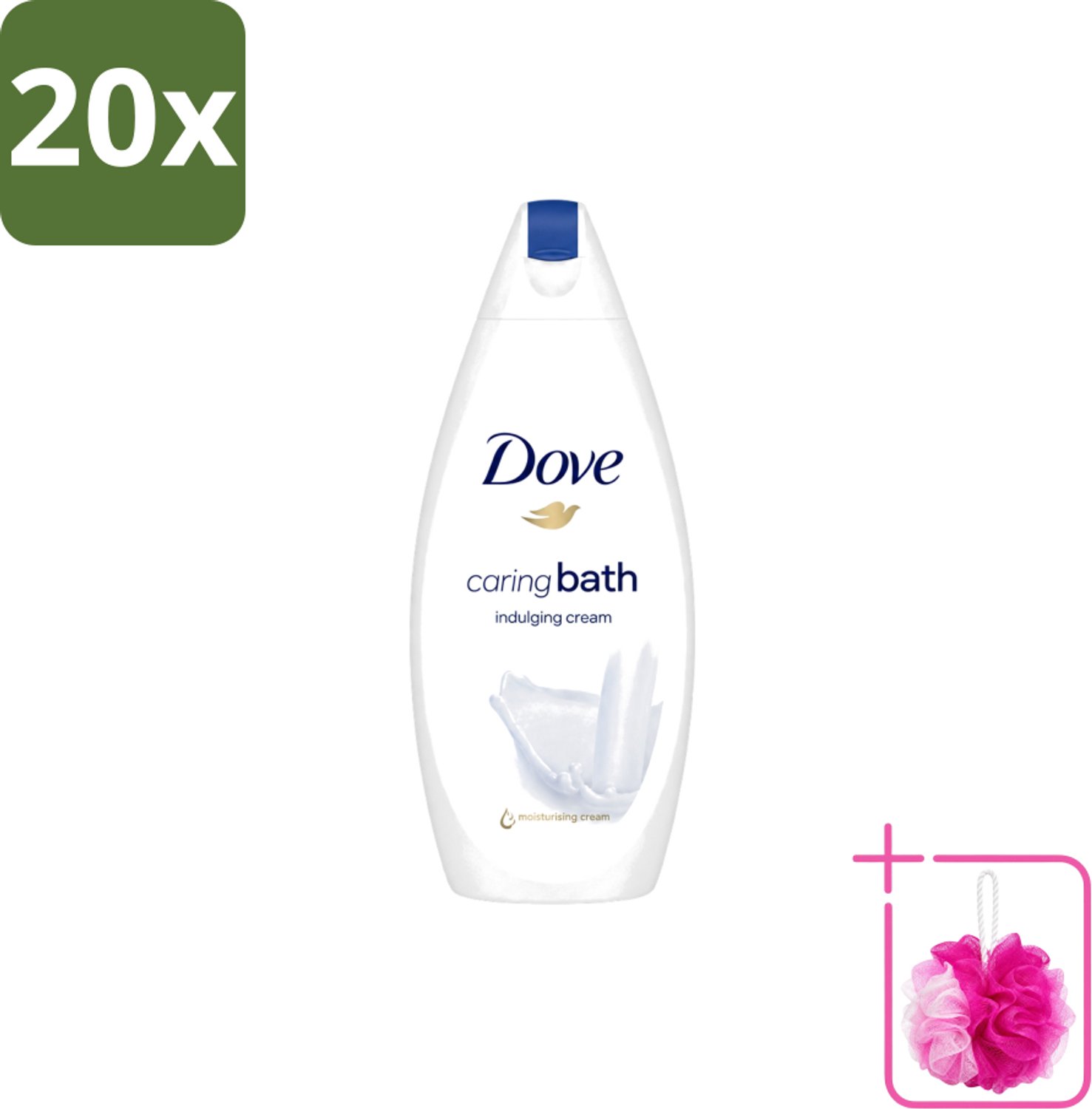20 x Dove – Douchegel – Caring Bath – 450 ml - Bulkverpakking - Douchegel - Douchemop - Huid verzorging
