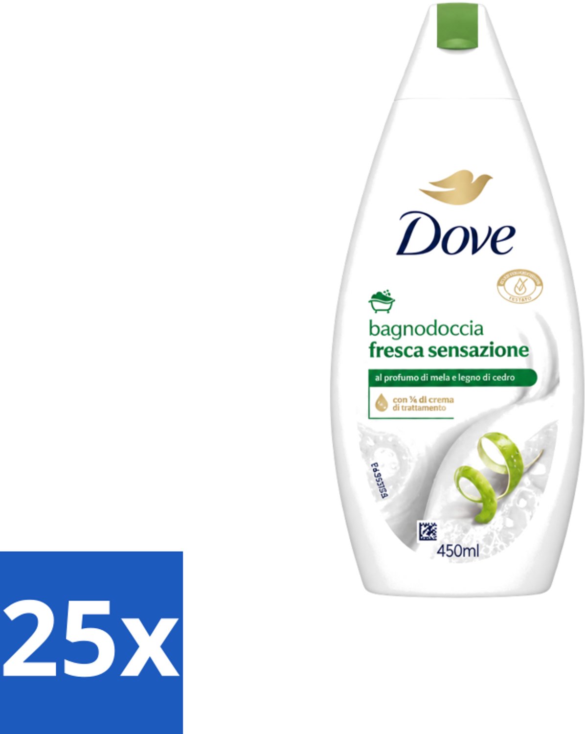 25 x Dove – Douchegel – Fresh Sensation – 450 ml - Voordeelverpakking - 25 stuks