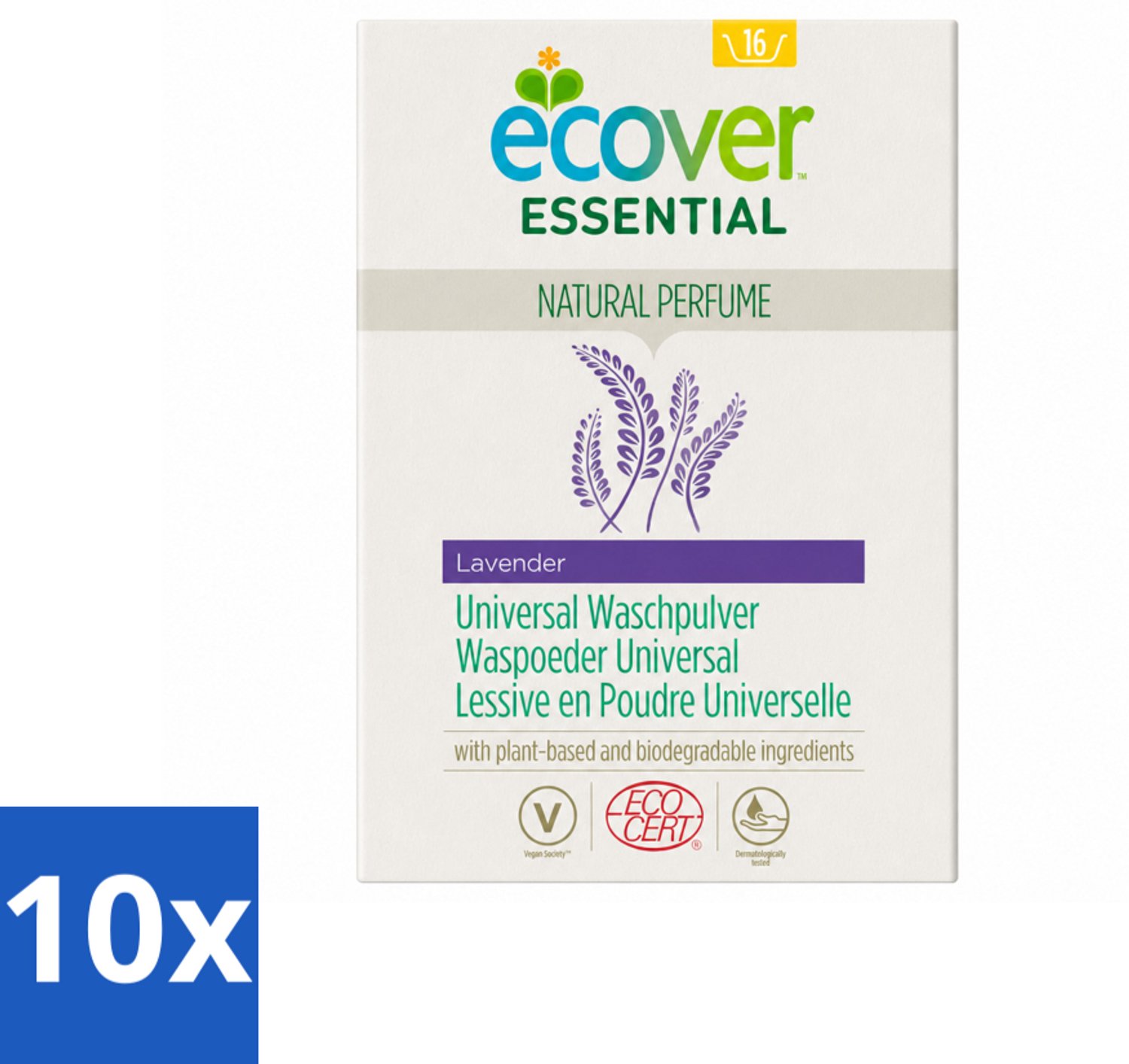 10 x Ecover - Waspoeder Essential - Universal - 1,2 kg - Voordeelverpakking - 10 stuks
