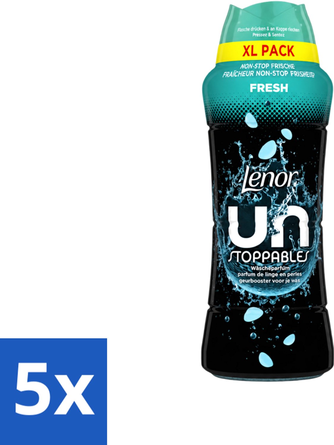 5 x Lenor Unstoppables - Geurbooster - Fris - Non-Stop Frisheid - Grootverpakking - Voordeelverpakking - 5 stuks