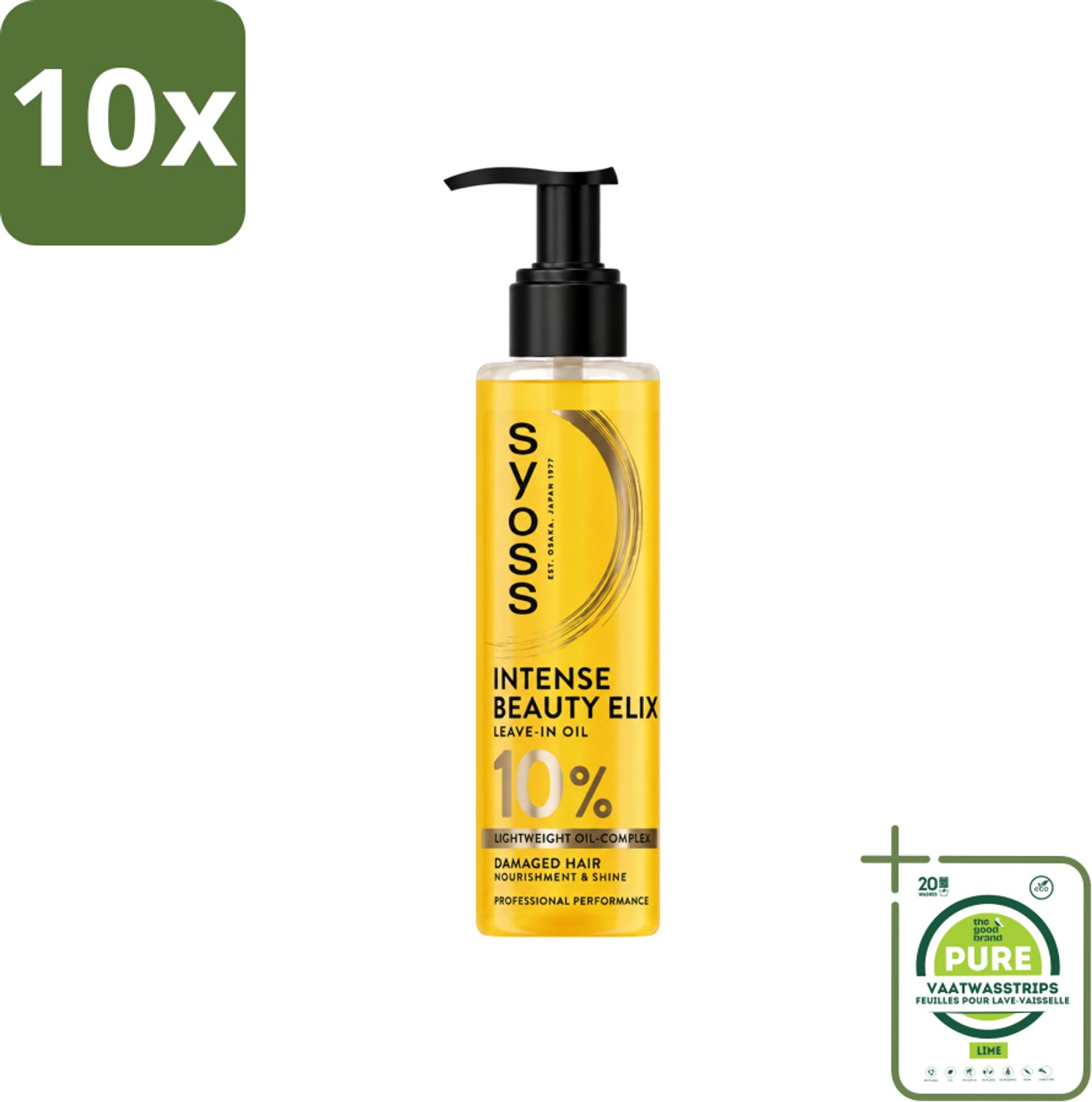 10 x Syoss - Beauty Elixir - Haarolie - Voedt & Glanst - 100 ml - Grootverpakking - Vaatwasstrips - Haarolie - Glans - Voeding - Droog Haar - Beschadigd Haar