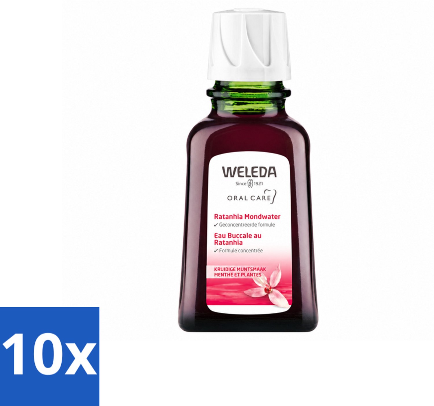 10 x WELEDA - Mondwater geconcentreerd - Ratanhia - 50 ml - Voordeelverpakking - 10 stuks