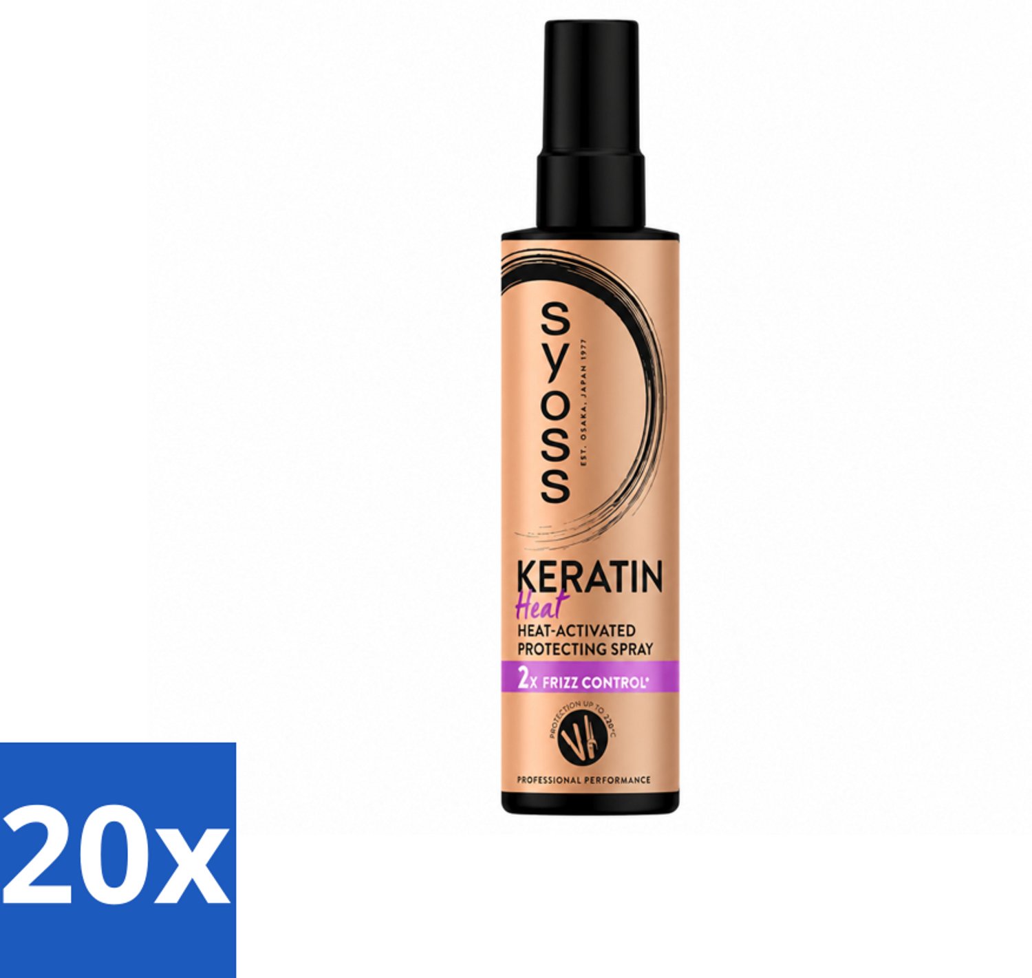 20 x Syoss - Keratin - Heatprotection Spray - Tot 220°C Bescherming - 200 ml - Voordeelverpakking - 20 stuks