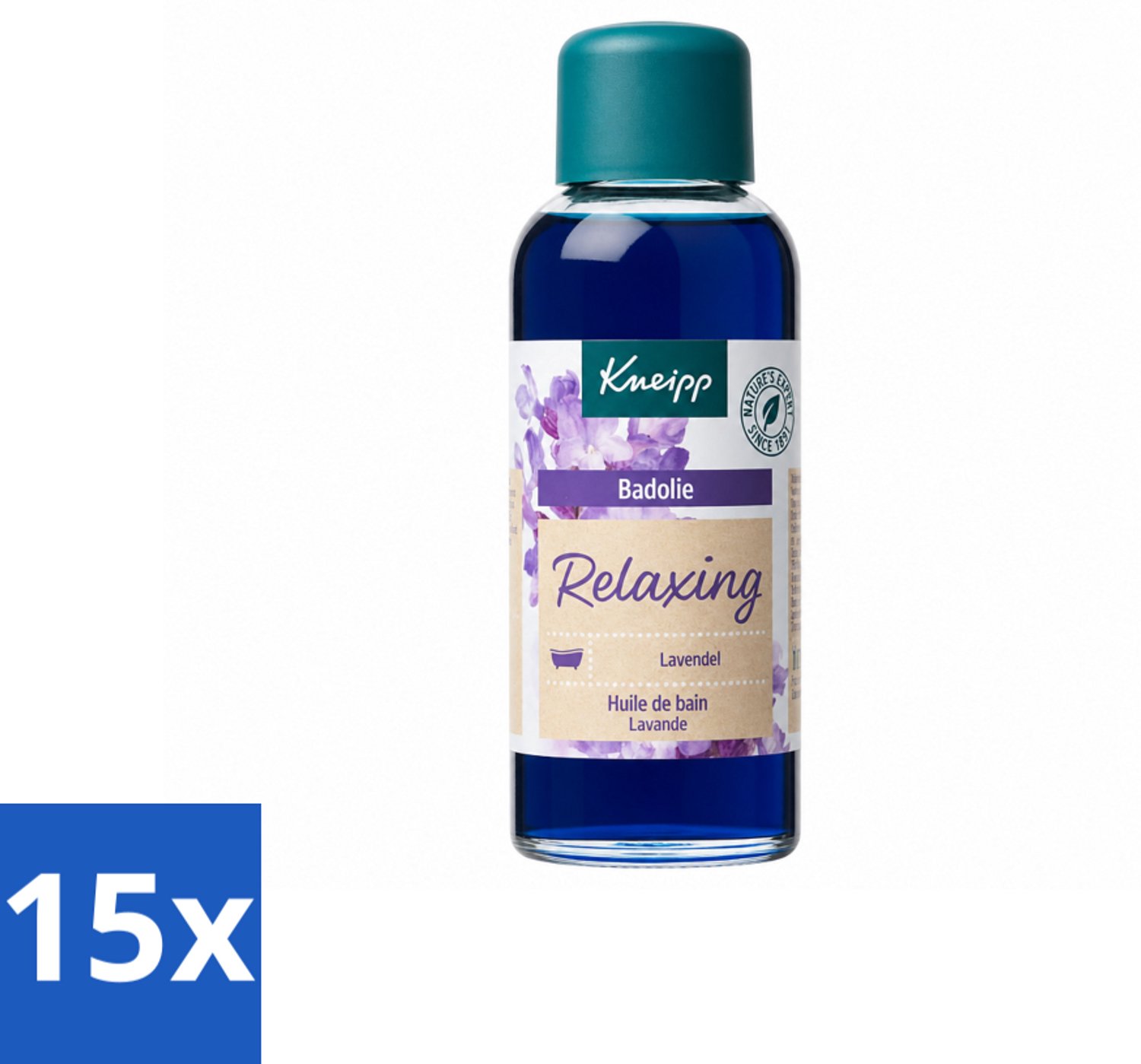 15 x Kneipp - Badolie - Lavendel - Ontspannende geur - 100 ml - Voordeelverpakking - 15 stuks