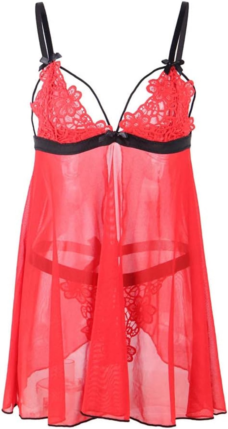 & korsetten Vrouwen sexy transparante v-hals jurk lingerie set