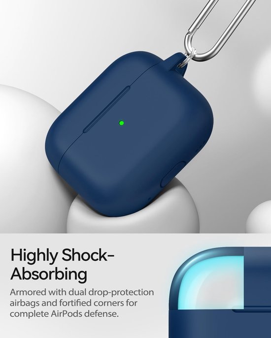 Siliconen voor AirPods Pro 3 Hoes, A2-Navy Blue — afbeelding 4