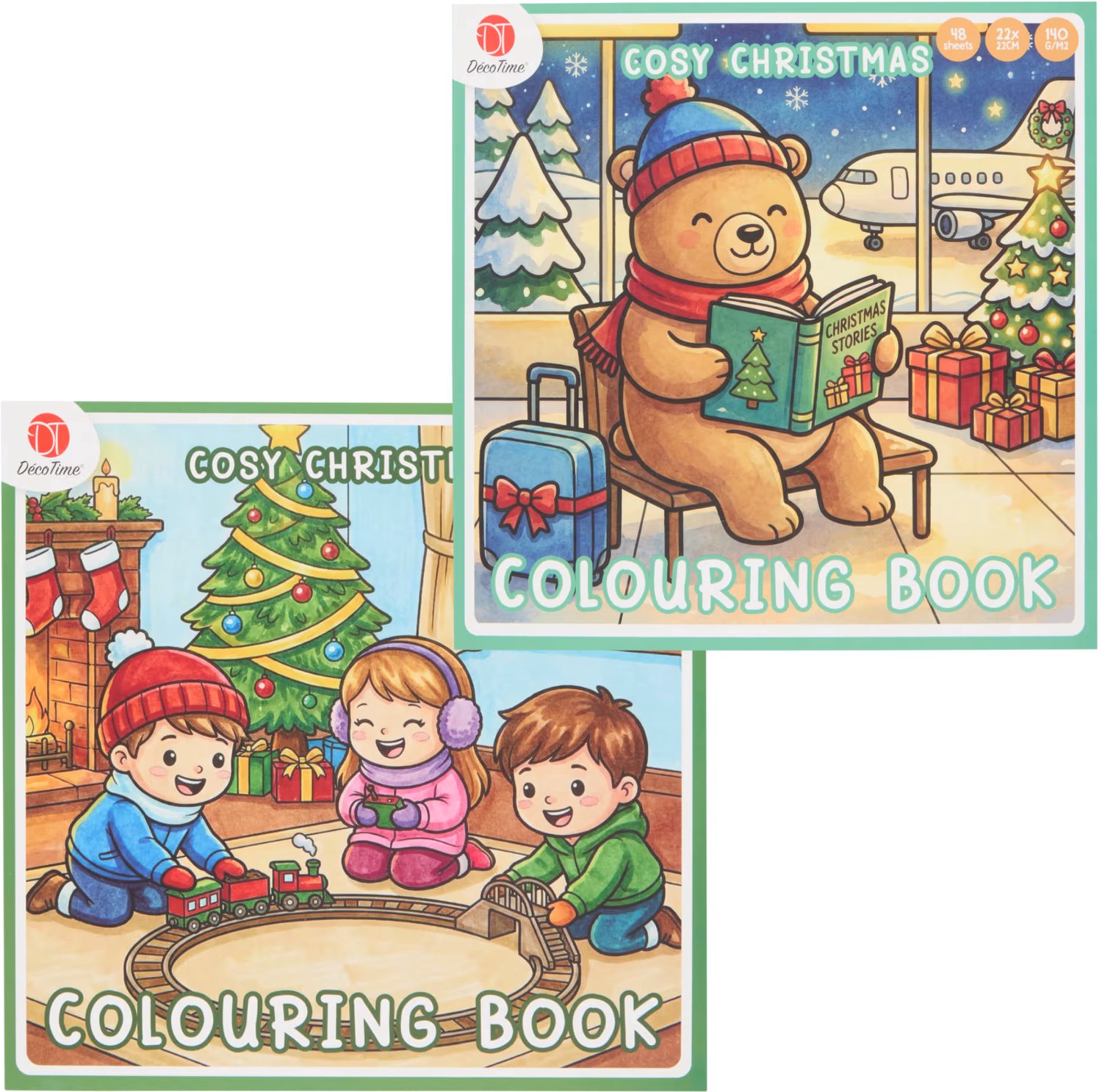Cozy Christmas - Cozy Coloring Book - Set van 2 - Kleurboek Voor Volwassenen - Cozy Kleurboek - Cozy Coloring - Kleurboek Herfst - Kerst Kleurboekjes - Cozy Europe - Decotime - Little Corner - Cozy Friends - Kleurboek voor volwassenen