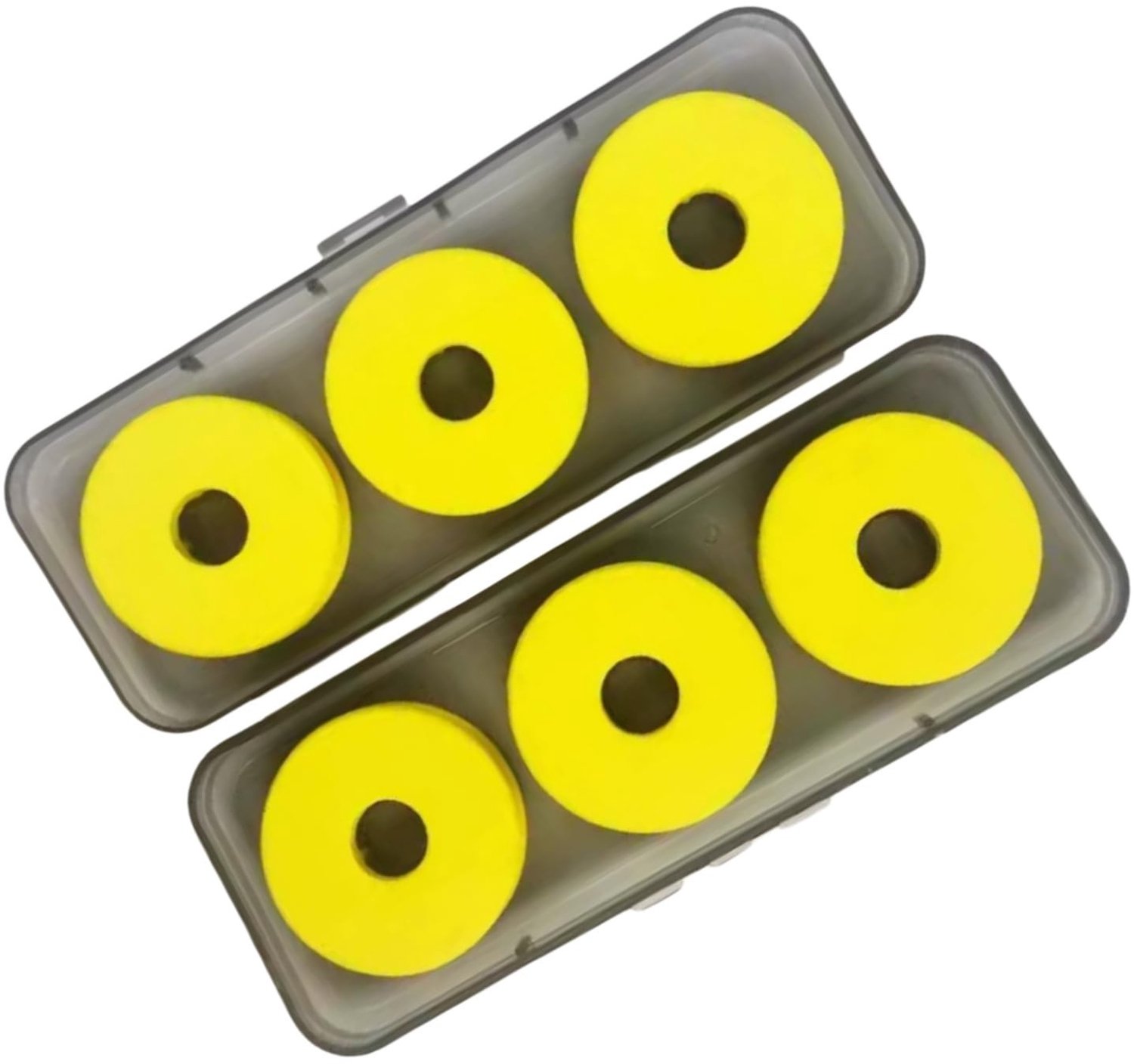 Vislijn Opslag - 6 Stuks Schuimspoelen - Kunststof Doos - Visschuim Wikkelaar - EVA-schuim - Doorsnede 5,7 cm - Vislijnopslag