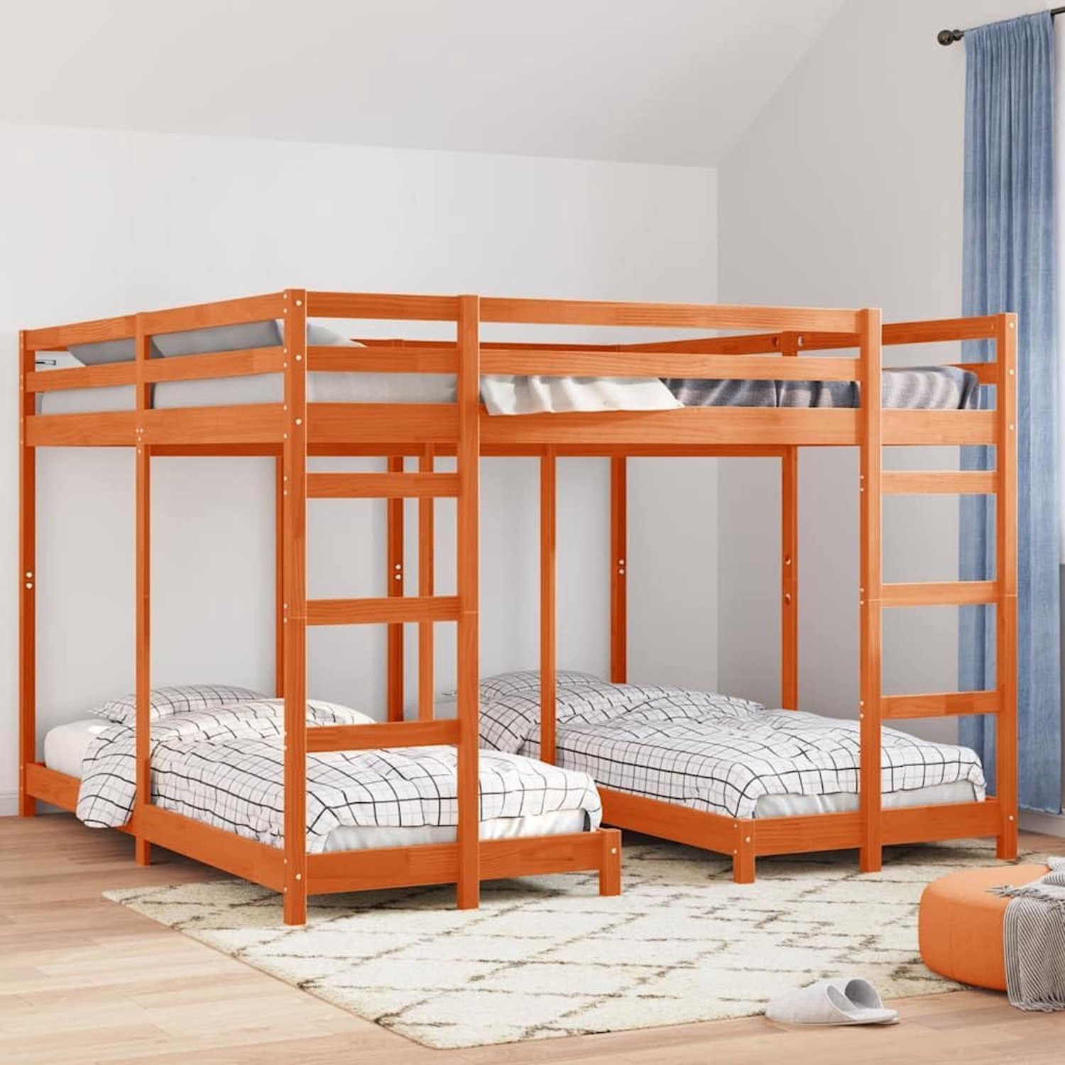 Grenenhout Stapelbed Wasbruin 200x200 cm