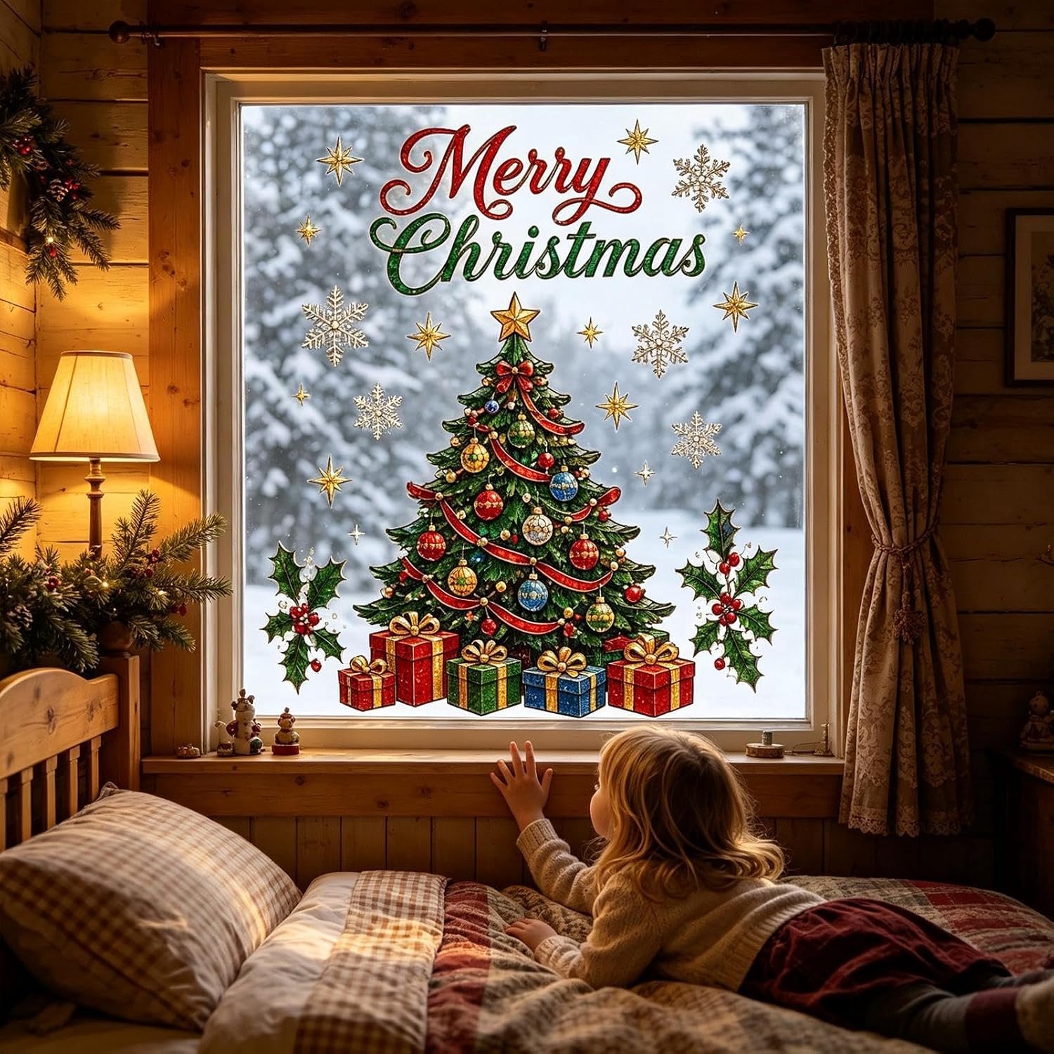 Raamstickers, Kerstmis, decoratie, huis, sneeuwpoppen, waterdicht