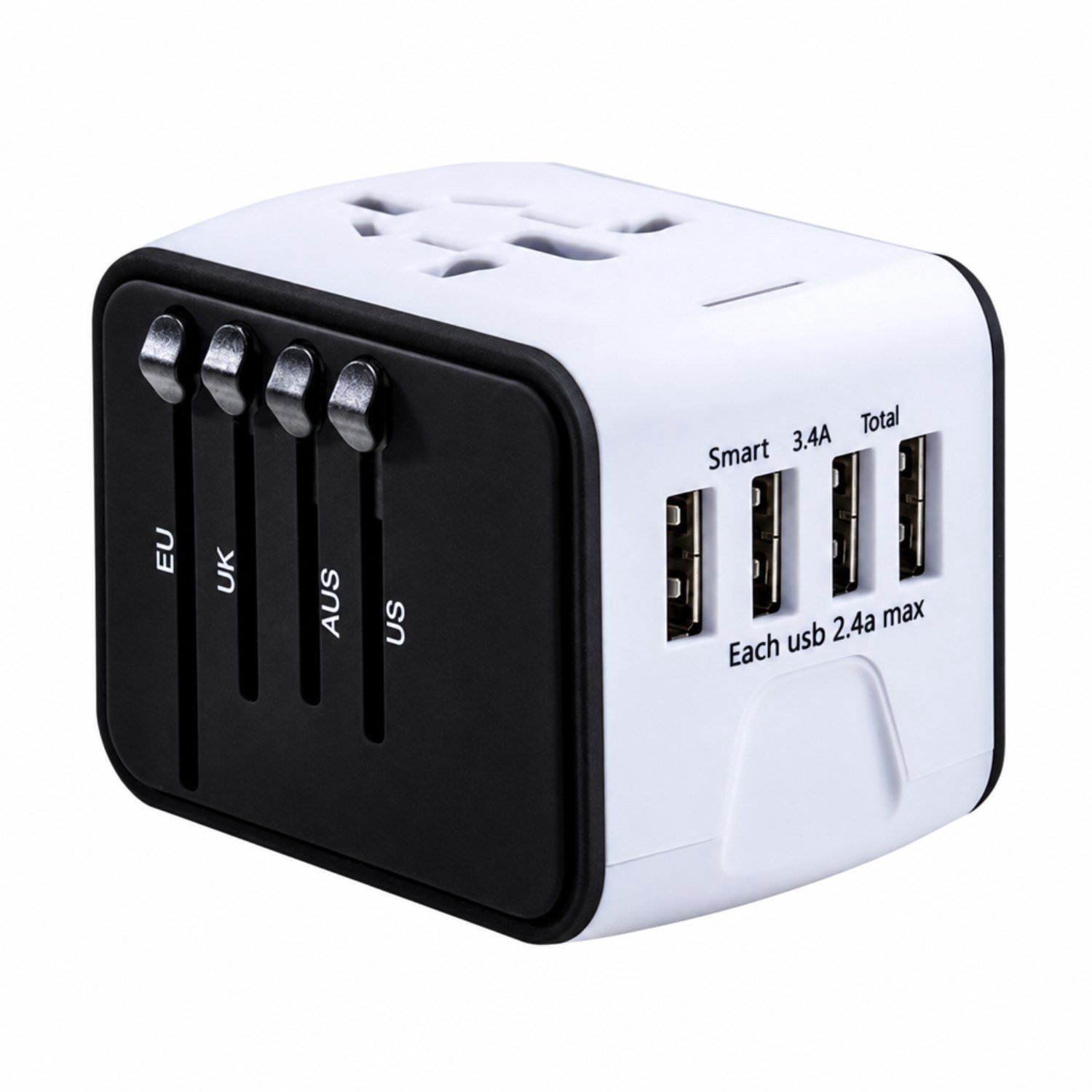 Bol.com FEDEC Universele Wereldstekker met 4 USB Poorten - Internationale Reisstekker voor 150+ landen - Reis Adapter - Wereld S... aanbieding