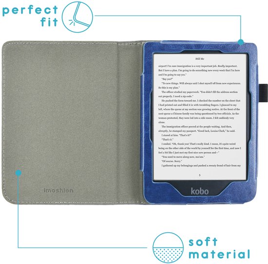 imoshion E-reader Hoesje - Geschikt voor Kobo Clara HD - Vegan Leather Bookcase - Donkerblauw van iMoshion — afbeelding 3