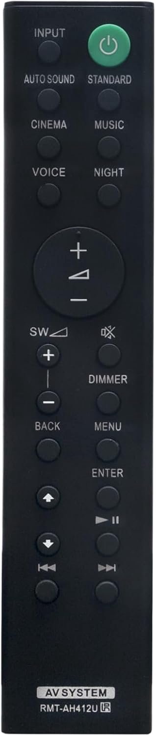 Afstandsbediening Compatibel met Sony Soundbar - RMT-AH412U - Zachte knoppen - Eenvoudig in gebruik - Vemera