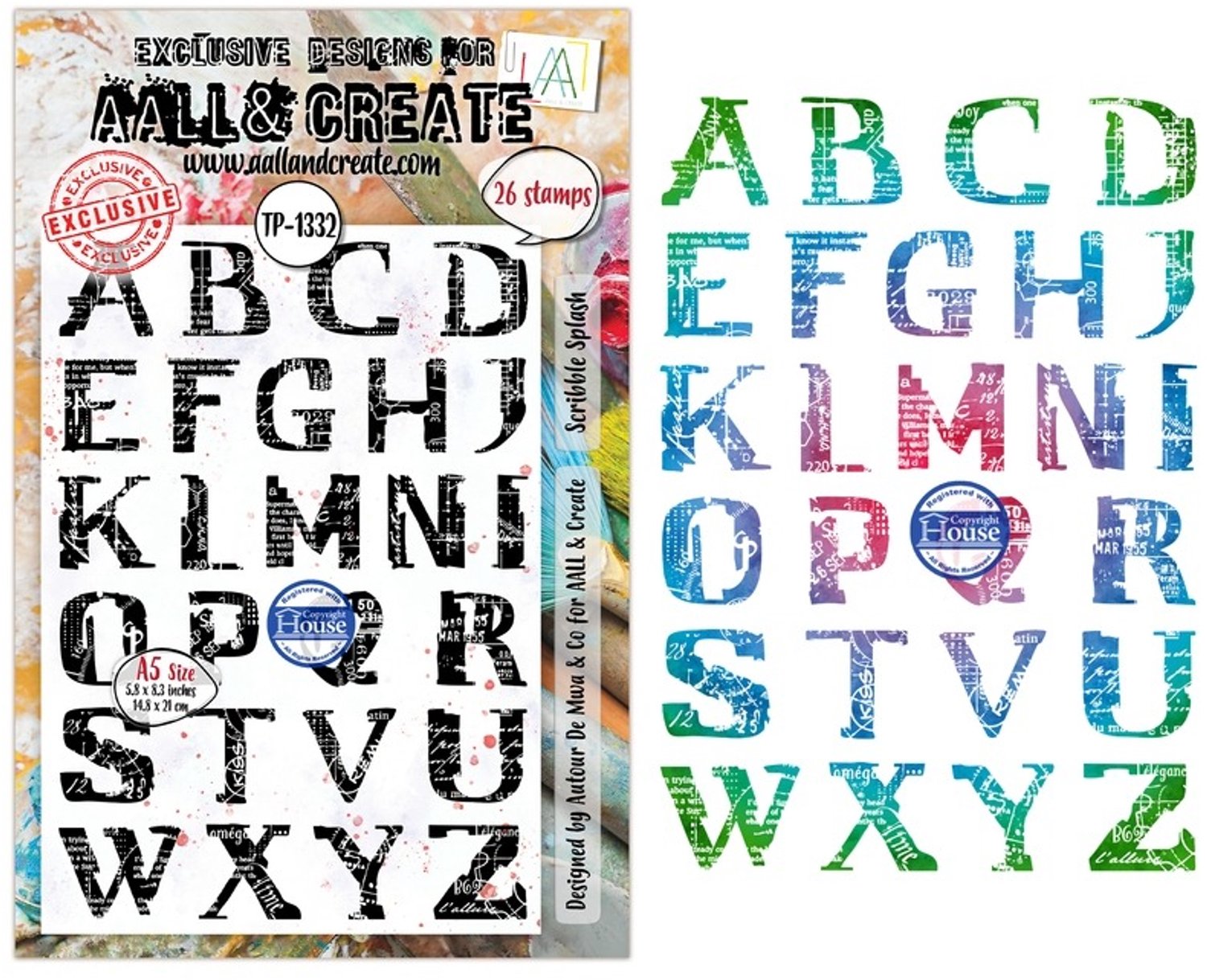 Aall & Create clearstamp A5 - Scribble splash