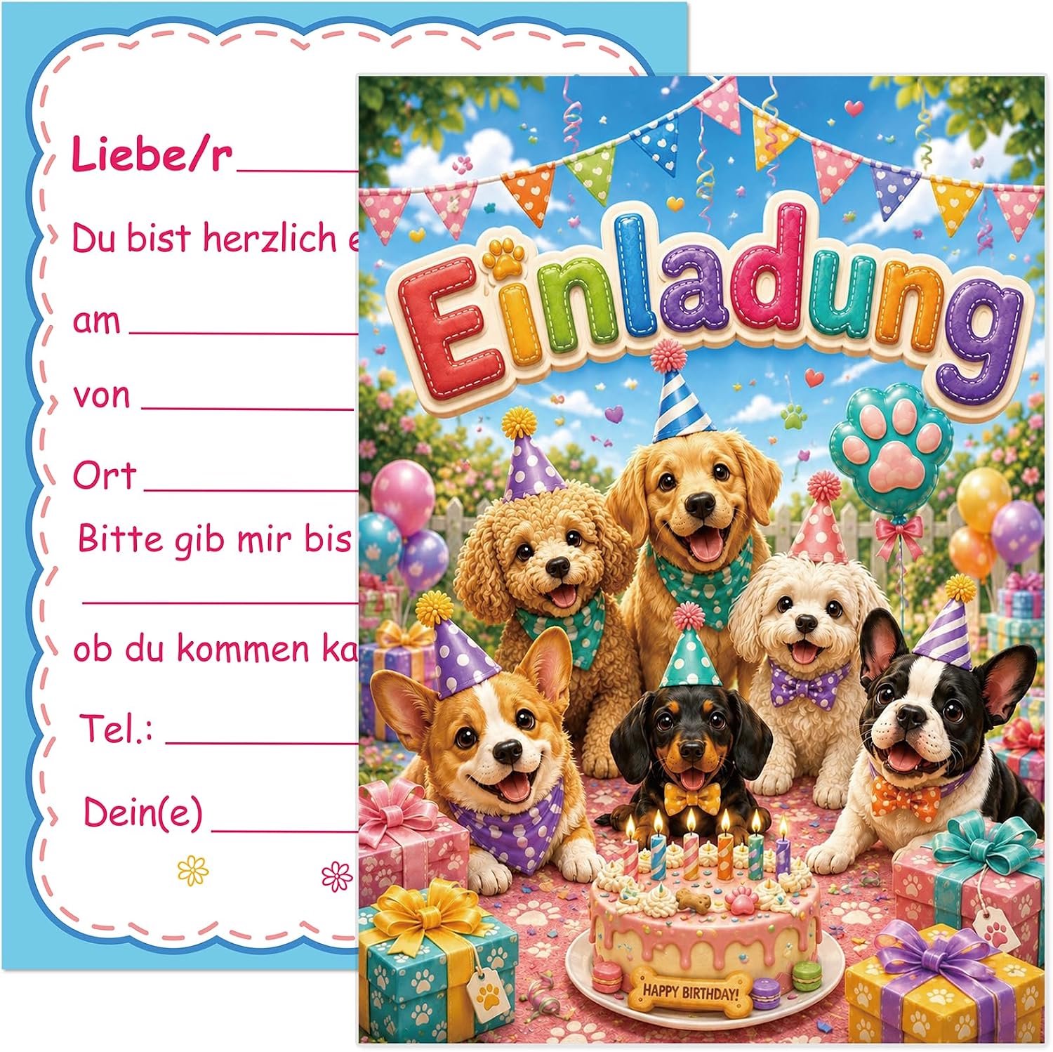 Uitnodigingen voor puppy verjaardagsfeest