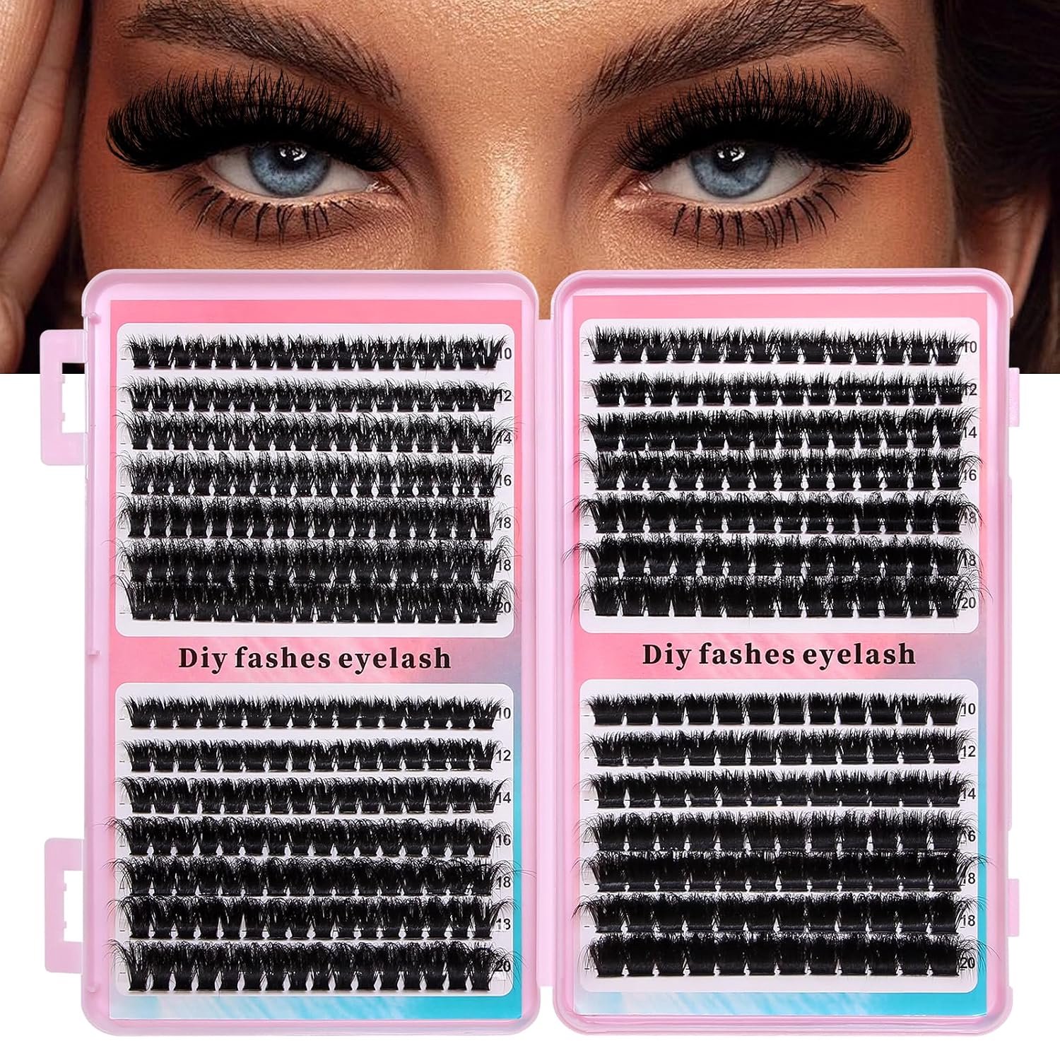 Extensions set 420 stuks, D-krul, clusters 100+120+160+200D