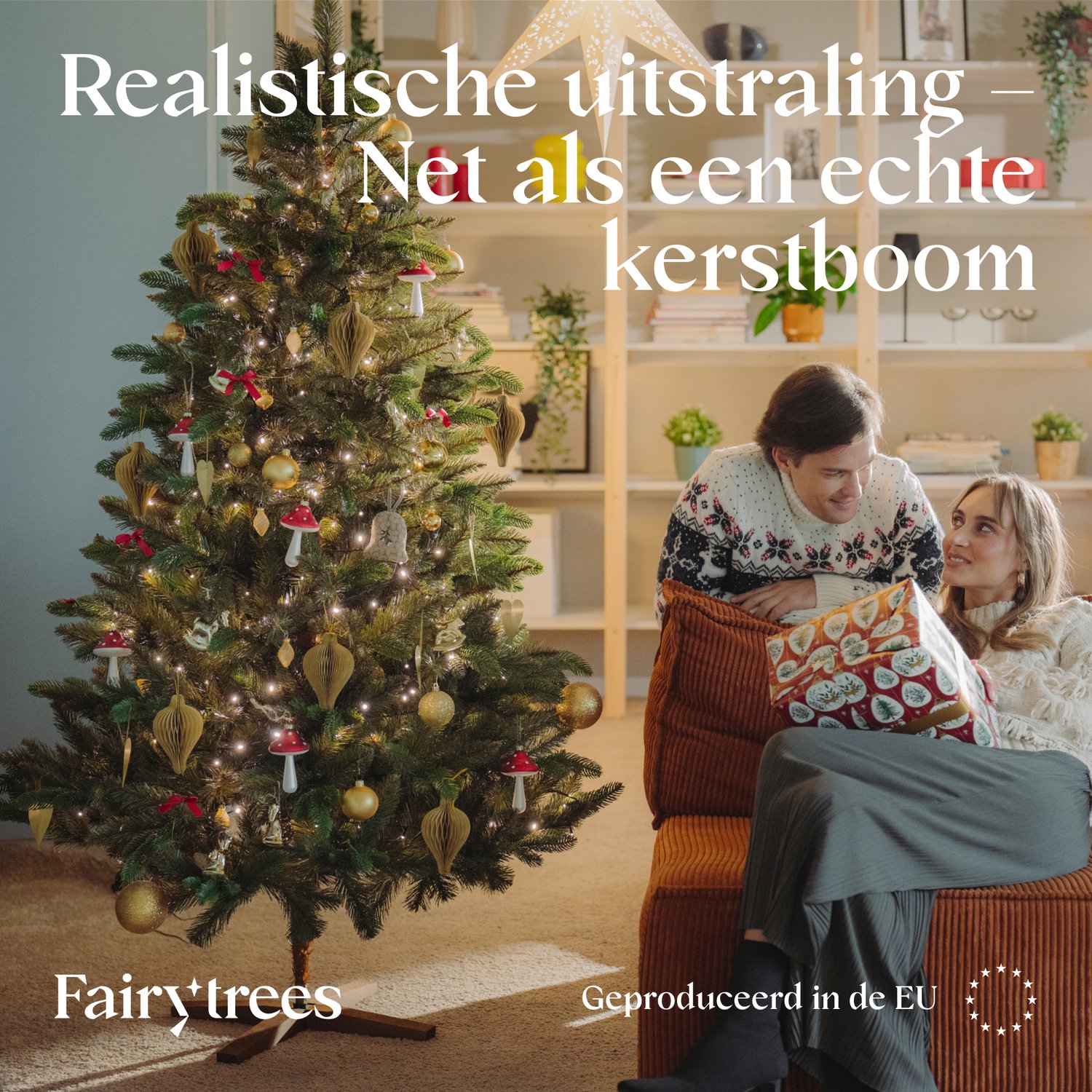 FAIRYTREES Kunstkerstboom 180 cm met PE-takken, Donkergroen, Nordmann-spar Handgemaakt in Europa, Testwinnaar, Kleine en Realistische Kerstboom met Houten Standaard, Model FT29 – foto 8
