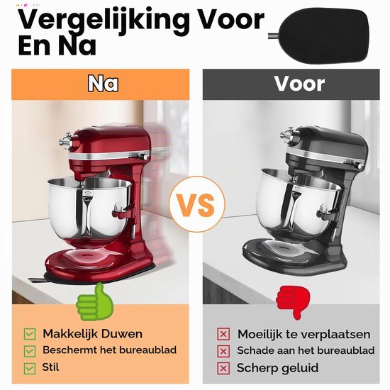 Glijplank voor Kitchens Aids keukenmachine 4,5-5 Qt (4,3 l - 4,8 l), verschuifbare onderlegger voor keukenmachine, ambachtelijke accessoires, glijplank voor Tm6 5K45SS 5KSM125 — afbeelding 5