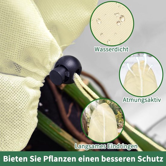 3x Winterbescherming voor planten, ademend, 85 g/m², 80x120 cm & 120x180 cm — afbeelding 3