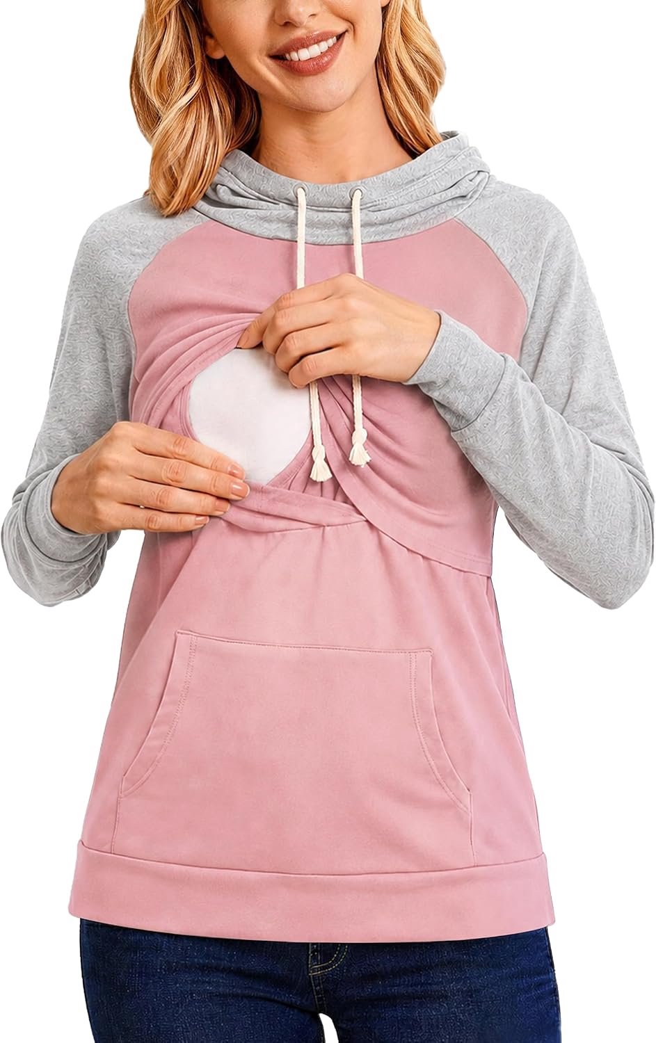 Hoodie met lange mouwen voor borstvoeding