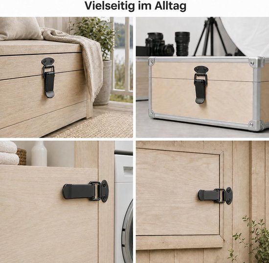 4 stuks spanclips 72 mm, zwart, zonder slotgat, met schroeven — afbeelding 5