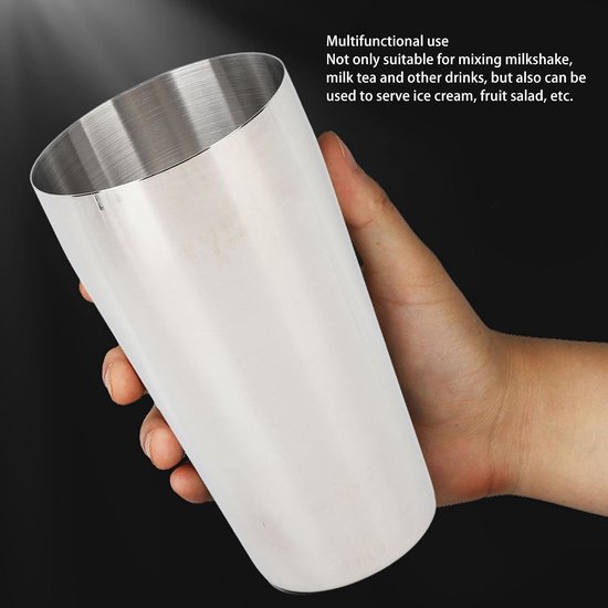 Milkshake-mengbeker 750 ml - roestvrijstaal - gemakkelijk schoon te maken - ideaal voor milkshakes en ijs - m-winkel — afbeelding 4