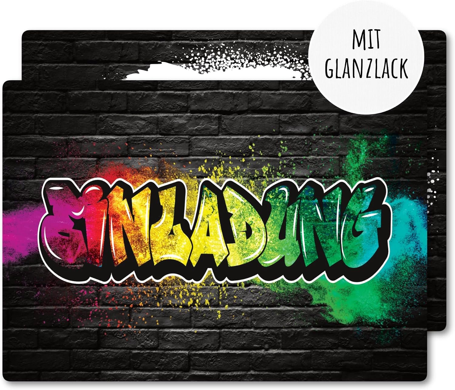 12x uitnodigingskaarten kinderfeestje jongens & meisjes graffiti