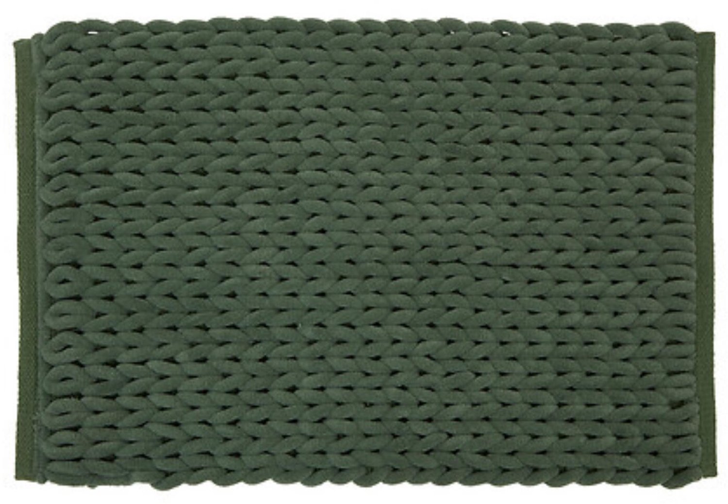 5Five extra dikke kabels Badmat - groen - 50 x 75 cm - Badkamer kleedjes - dikte van 2.2 cm - vloerkleedje