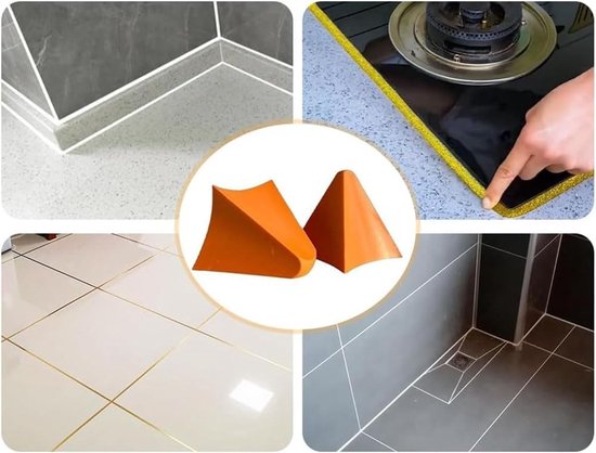 Set van 6 herbruikbare siliconen afdichttools voor het gladstrijken van voegen - ideaal voor keuken, badkamer, tegels en knutselen, gemakkelijk schoon te maken — afbeelding 3