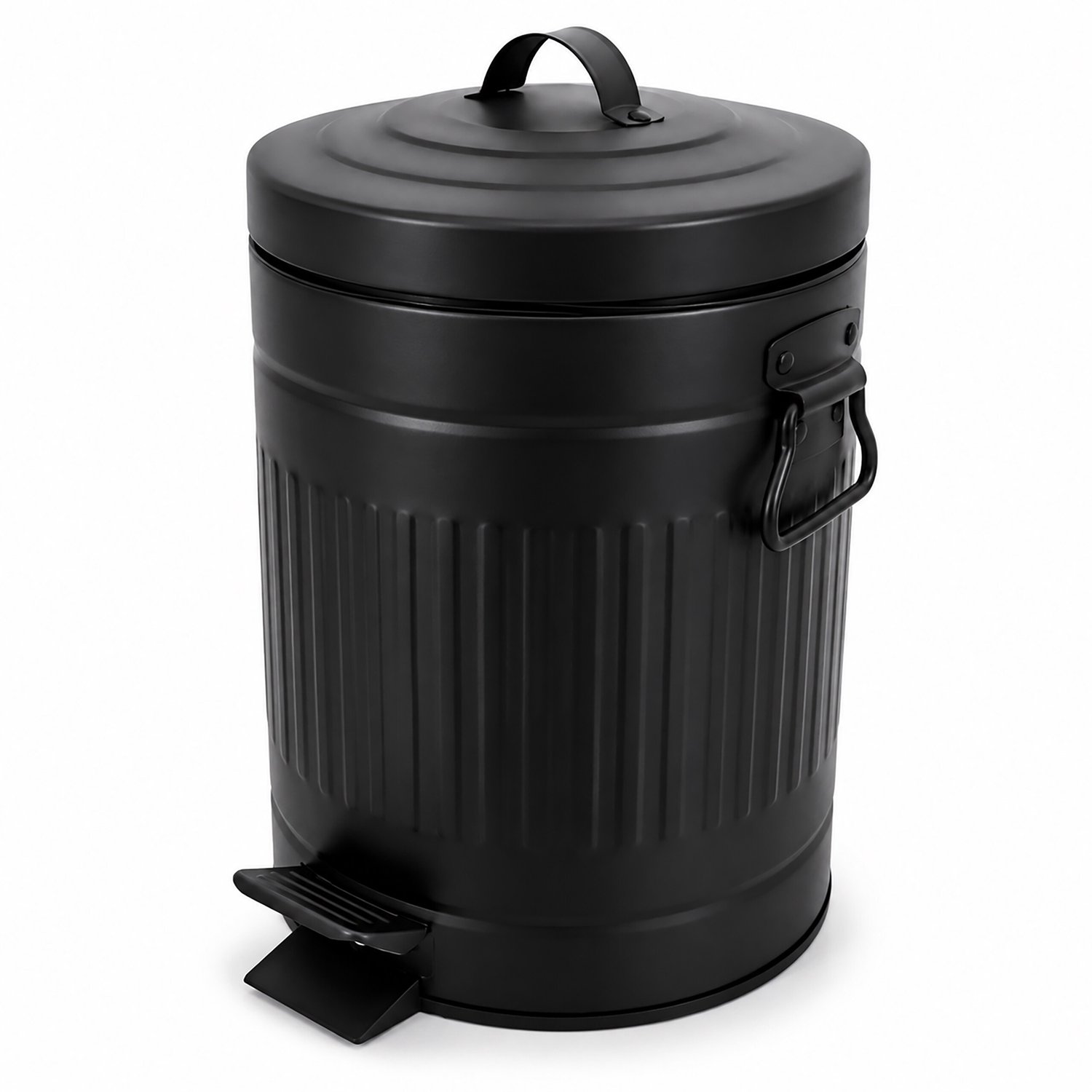 Badkamer prullenbak - 5 l - metaal - zwart