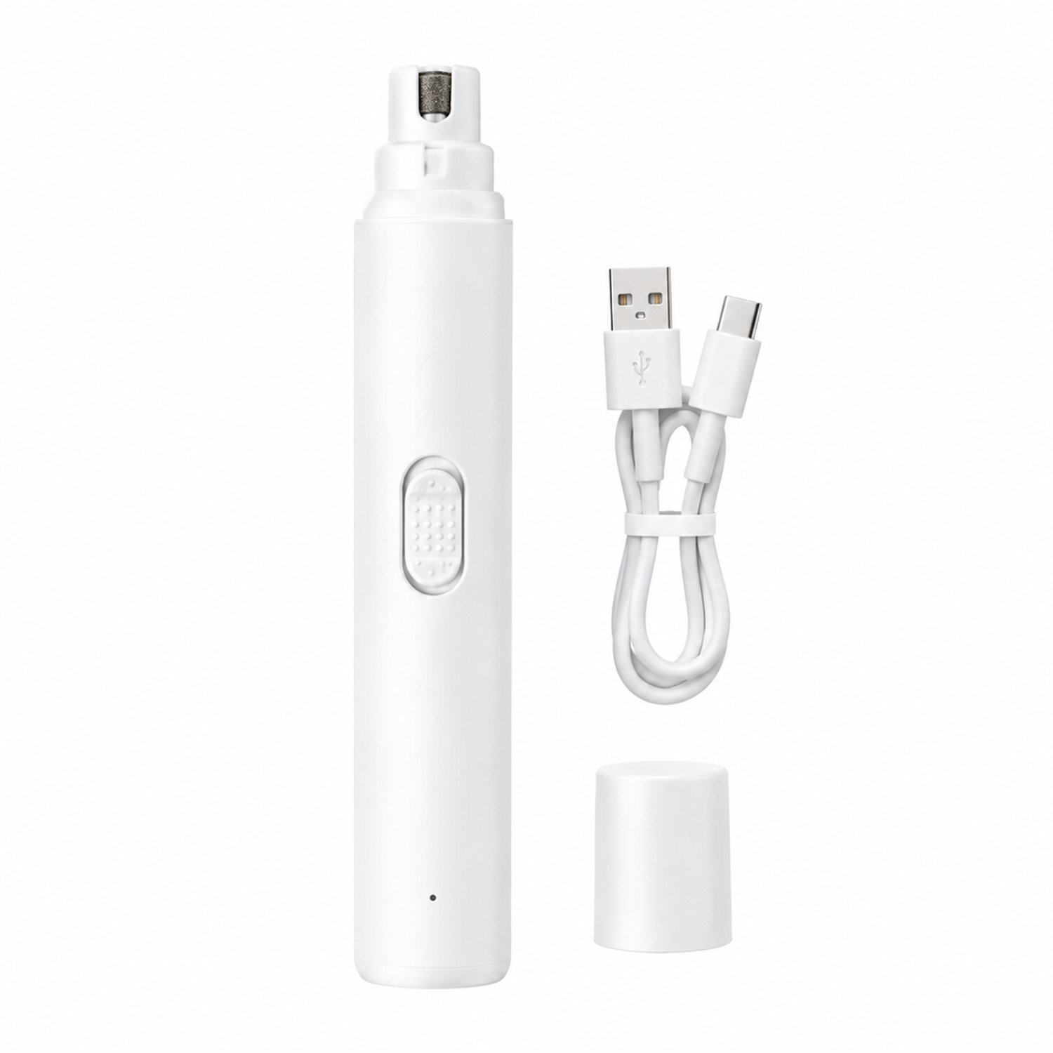 elektrische nageltrimmer voor huisdieren - USB-oplaadbaar - één stand zonder verlichting - wit