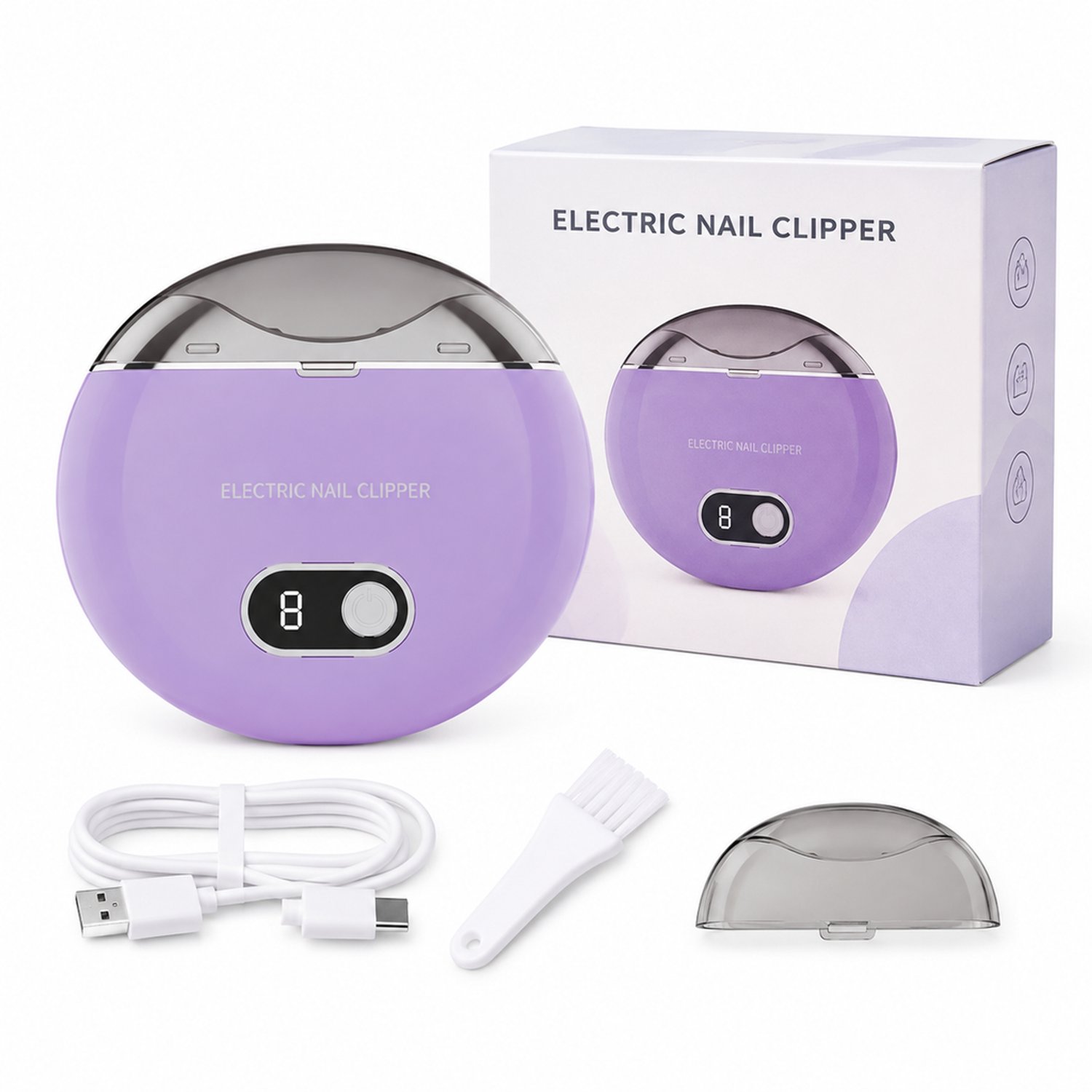 elektrische nagelknipper - paars - voor dagelijks en thuisgebruik - Engelse verpakking