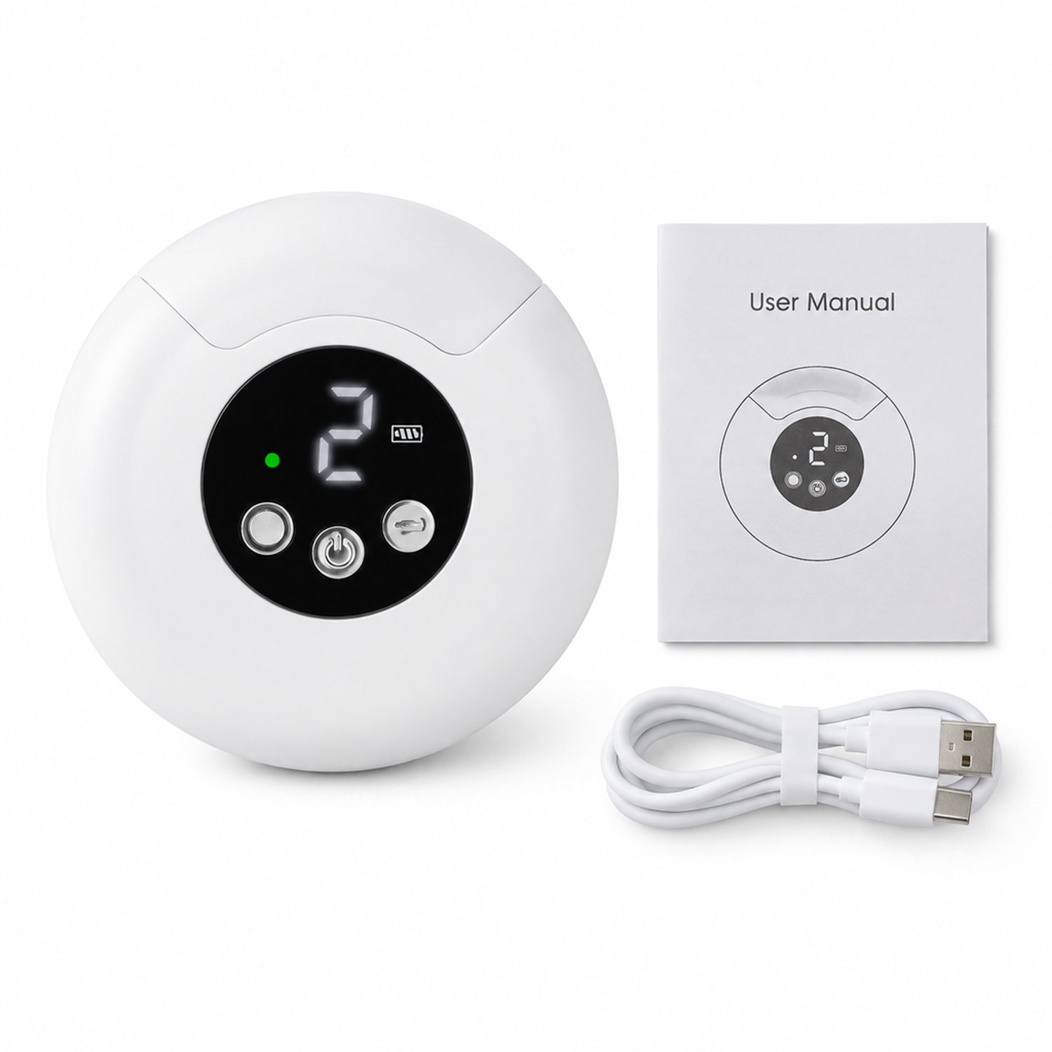 elektrische nagelknipper - Wit, rond - Lcd-scherm in het Engels - Dagelijkse nagelverzorging - Met handleiding en laadkabel