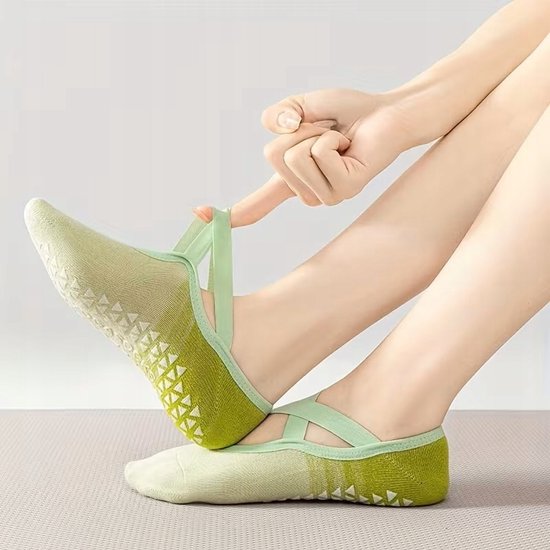 Dames Antislip Sokken Yoga Pilates Fitness 6 Paar — afbeelding 2