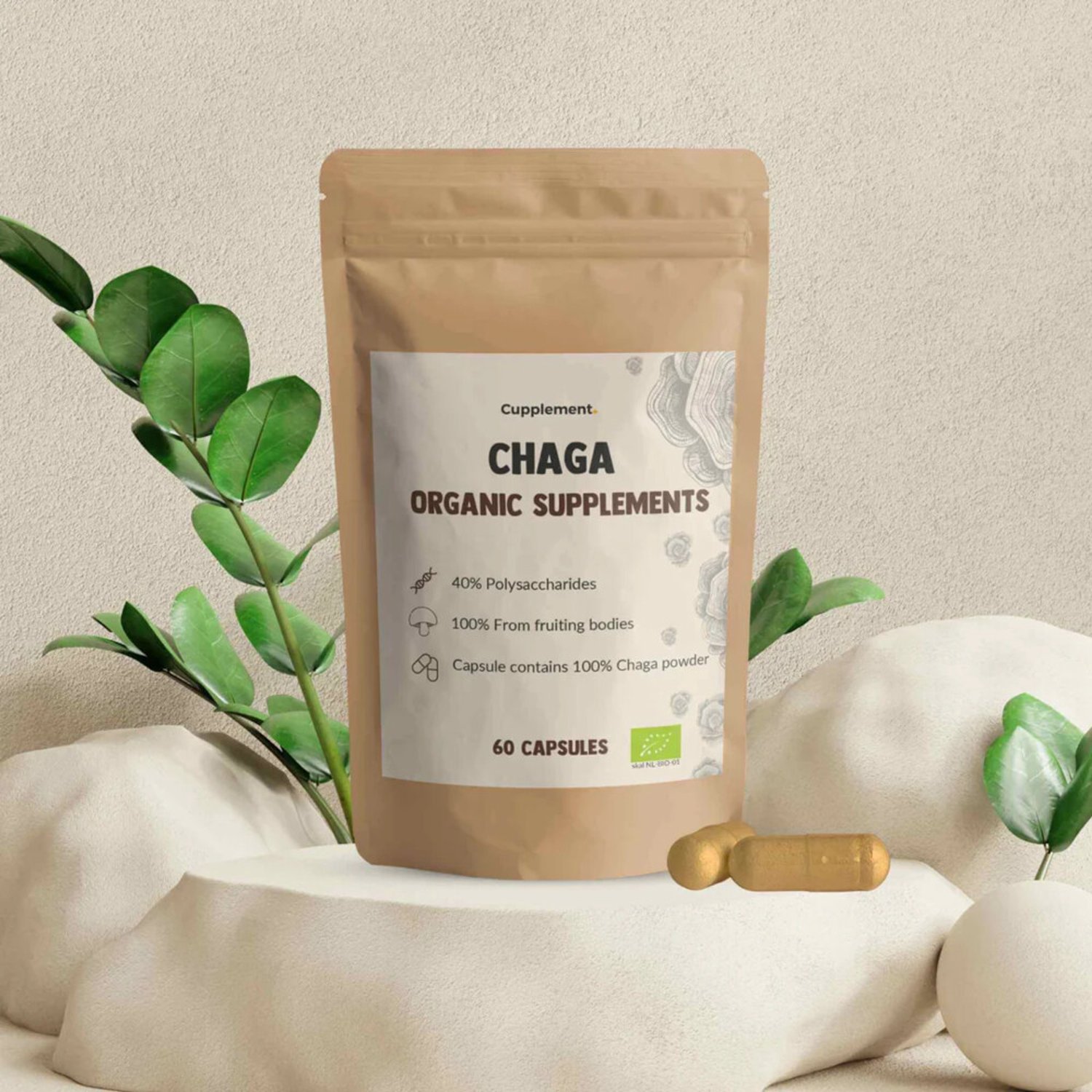 Cupplement - Chaga Organic Supplements - 2 x 60 capsules - Voordeelverpakking